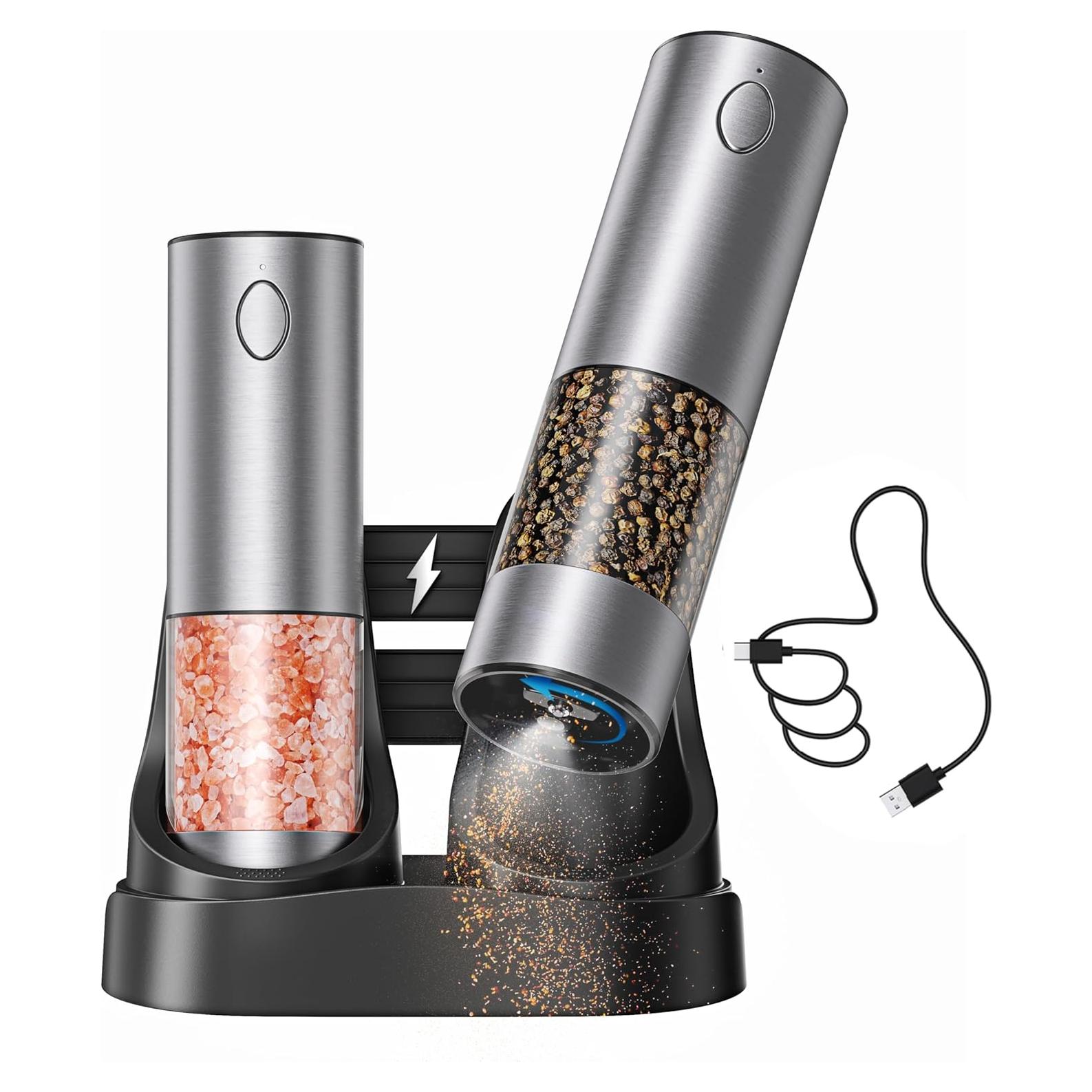 Juego de Molinillos Eléctricos de Sal y Pimienta Draforce 100ml