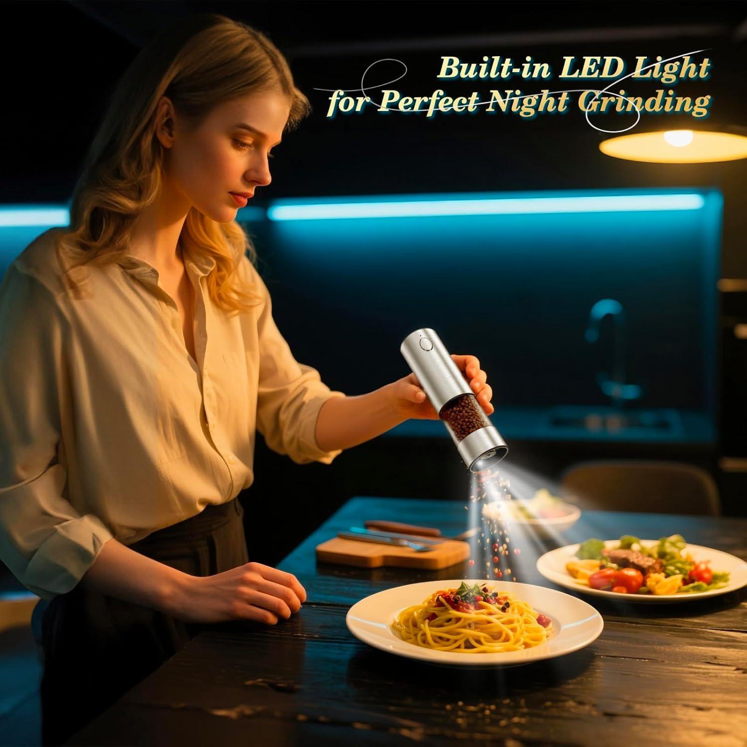 Juego de Molinillos Eléctricos de Sal y Pimienta Draforce 100ml