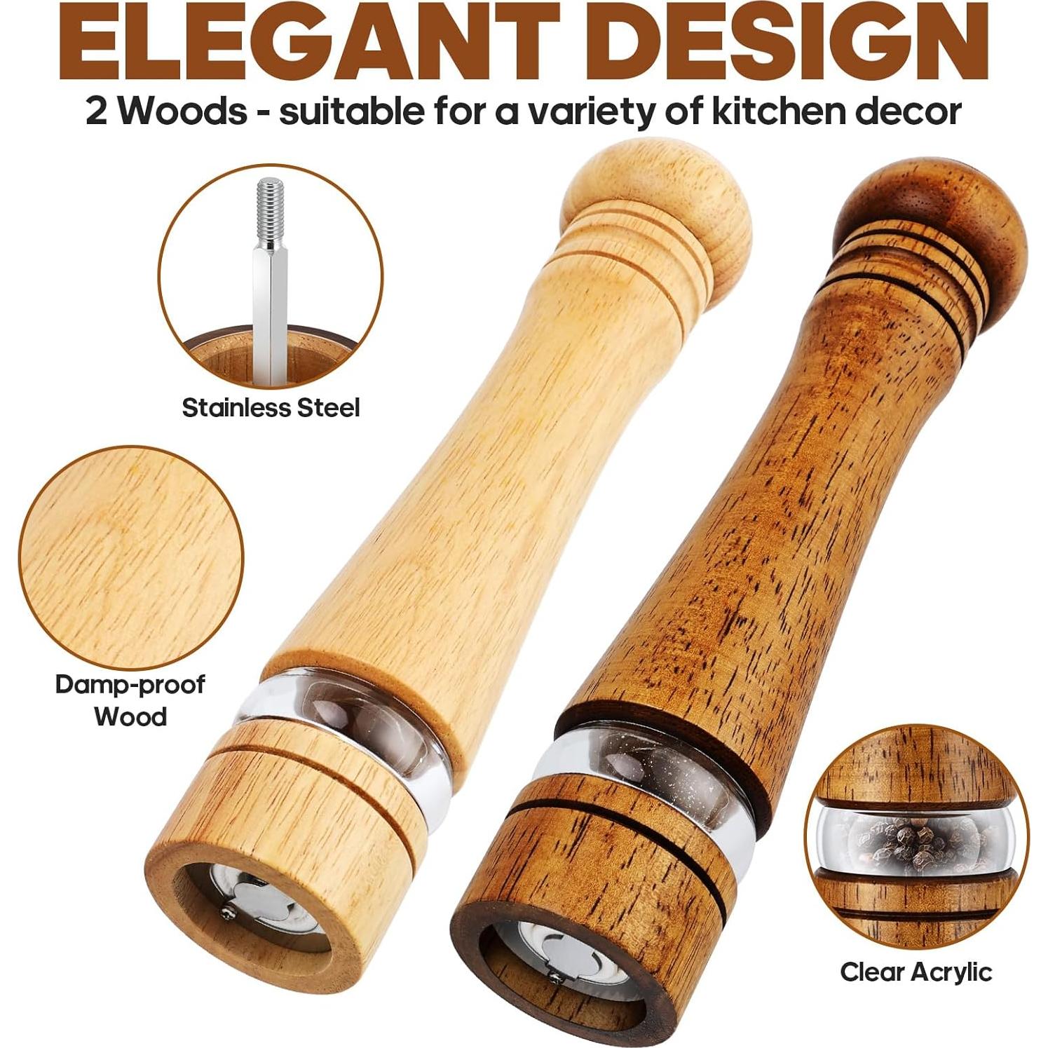 Juego de Molinillos de Sal y Pimienta Saebume 25.4 cm