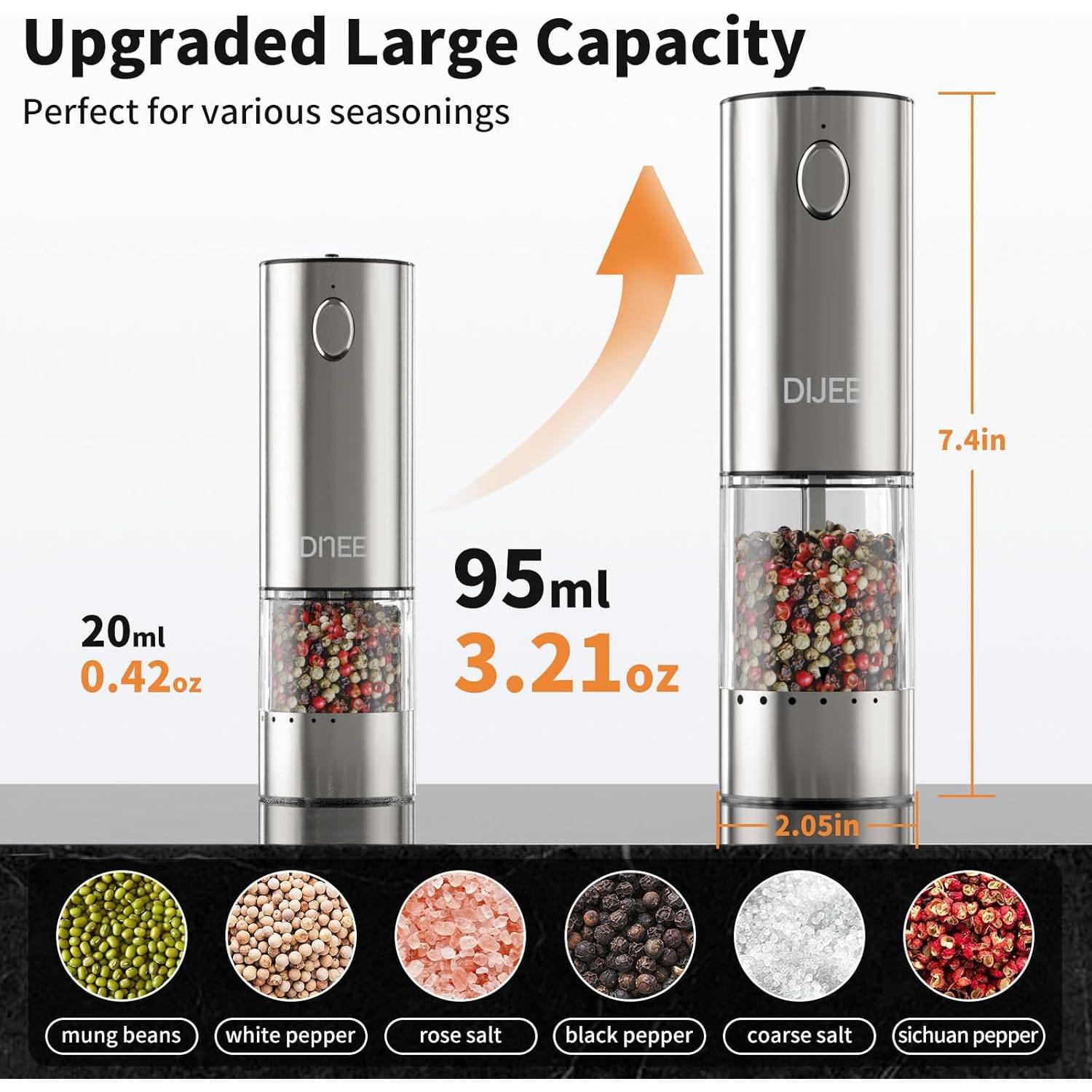 Juego de Molinos de Sal y Pimienta Eléctricos DIJEE 95ml
