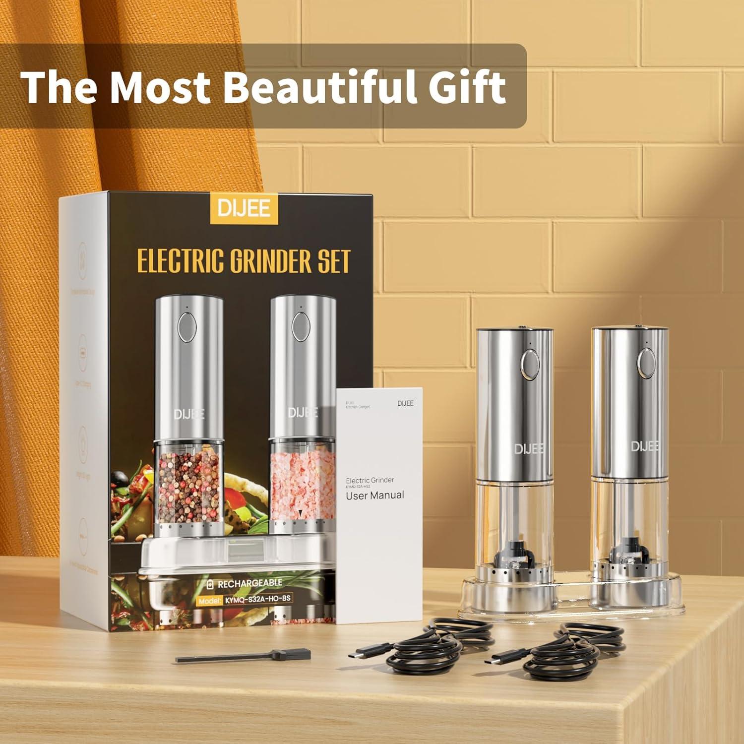 Juego de Molinos de Sal y Pimienta Eléctricos DIJEE 95ml