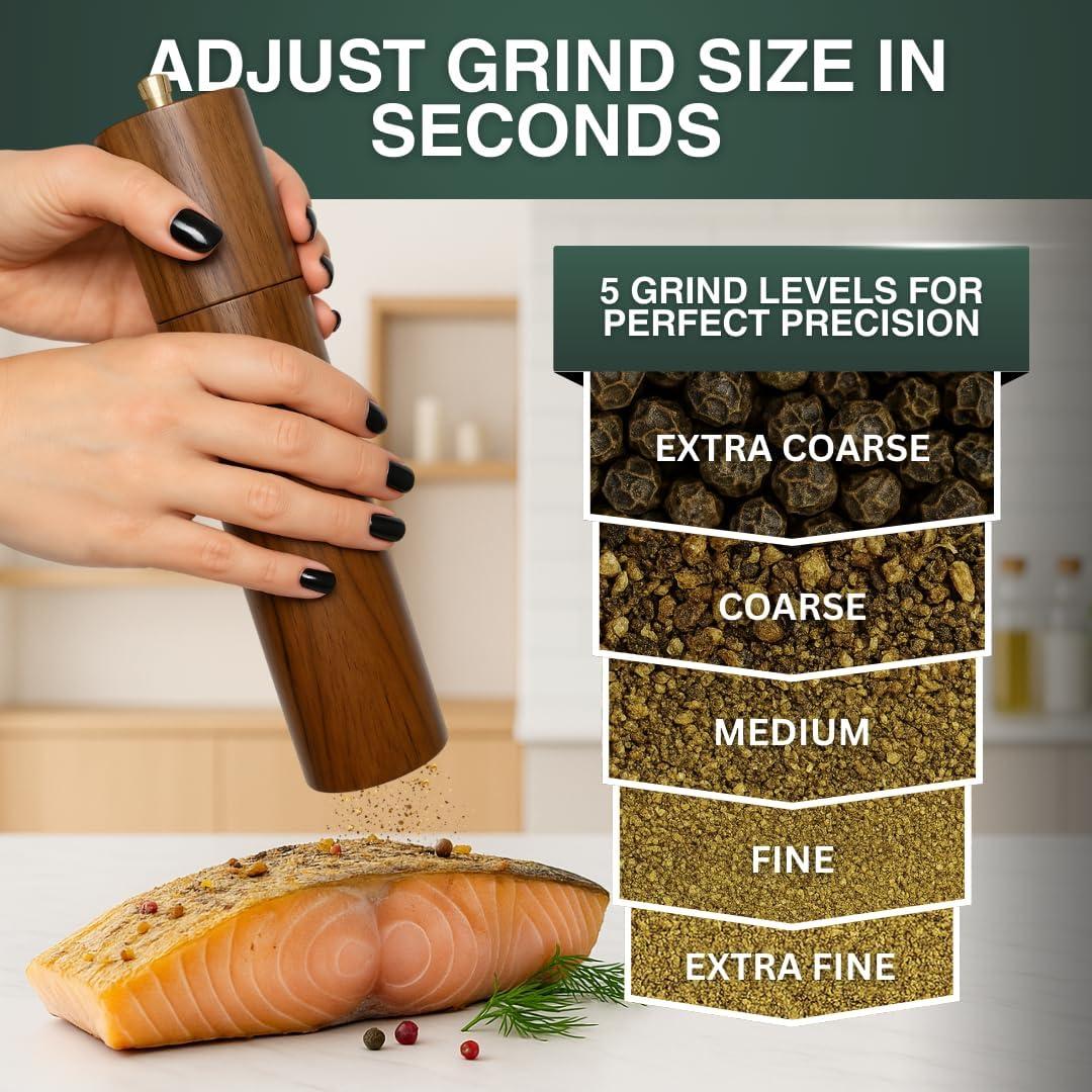 Juego de Molinillos de Sal y Pimienta Nelit 20.32 cm Madera Acacia