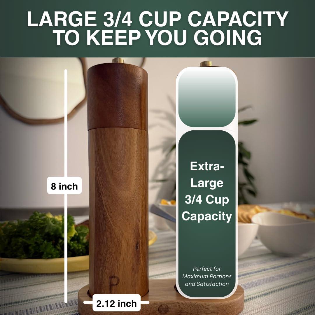 Juego de Molinillos de Sal y Pimienta Nelit 20.32 cm Madera Acacia