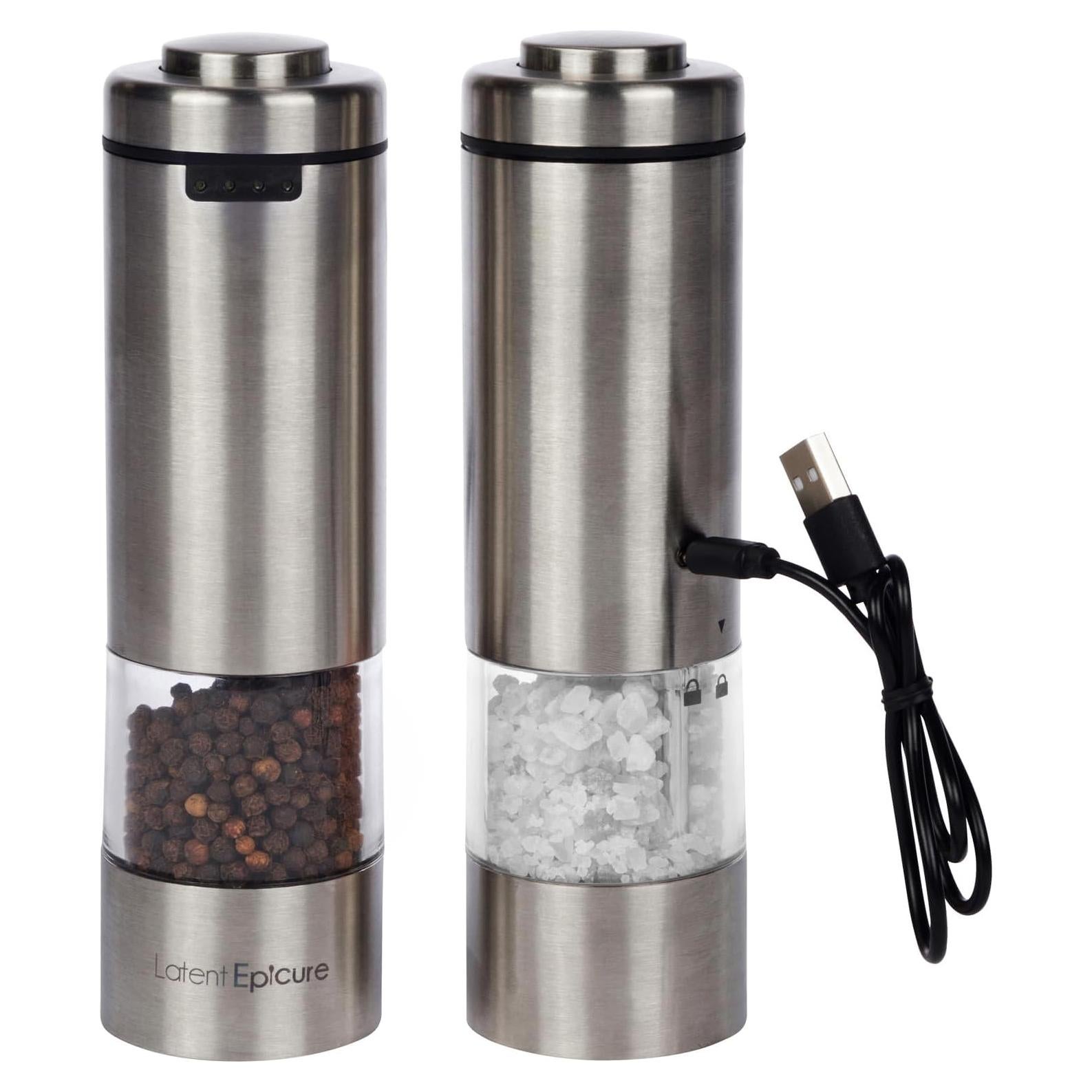 Juego de Molinillos Eléctricos de Sal y Pimienta Latent Epicure