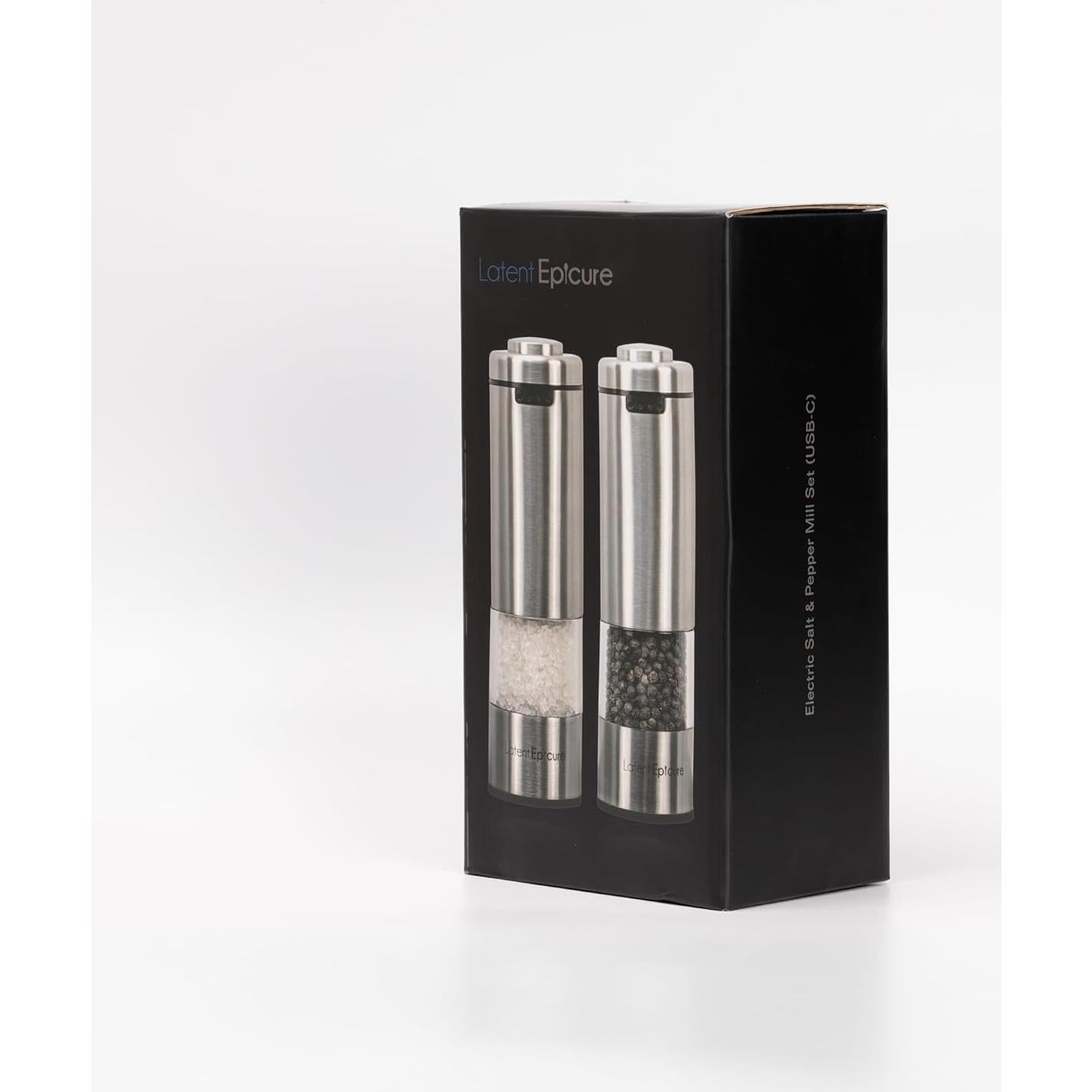 Juego de Molinillos Eléctricos de Sal y Pimienta Latent Epicure