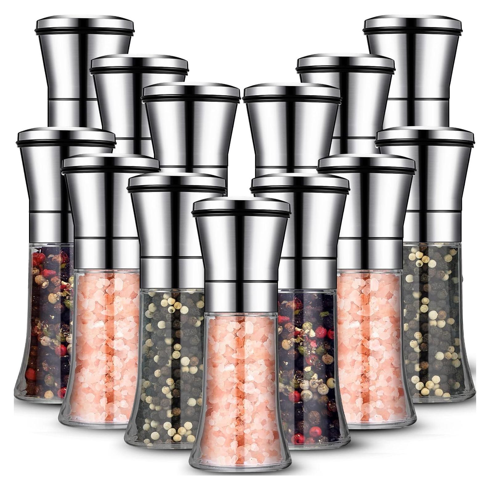 Juego de 12 Molinillos de Sal y Pimienta Nuenen 177 ml Acero Inoxidable