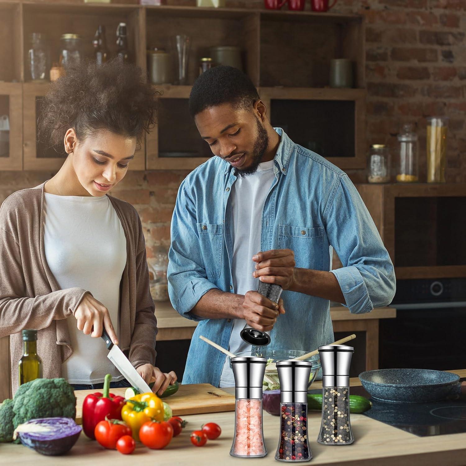 Juego de 12 Molinillos de Sal y Pimienta Nuenen 177 ml Acero Inoxidable