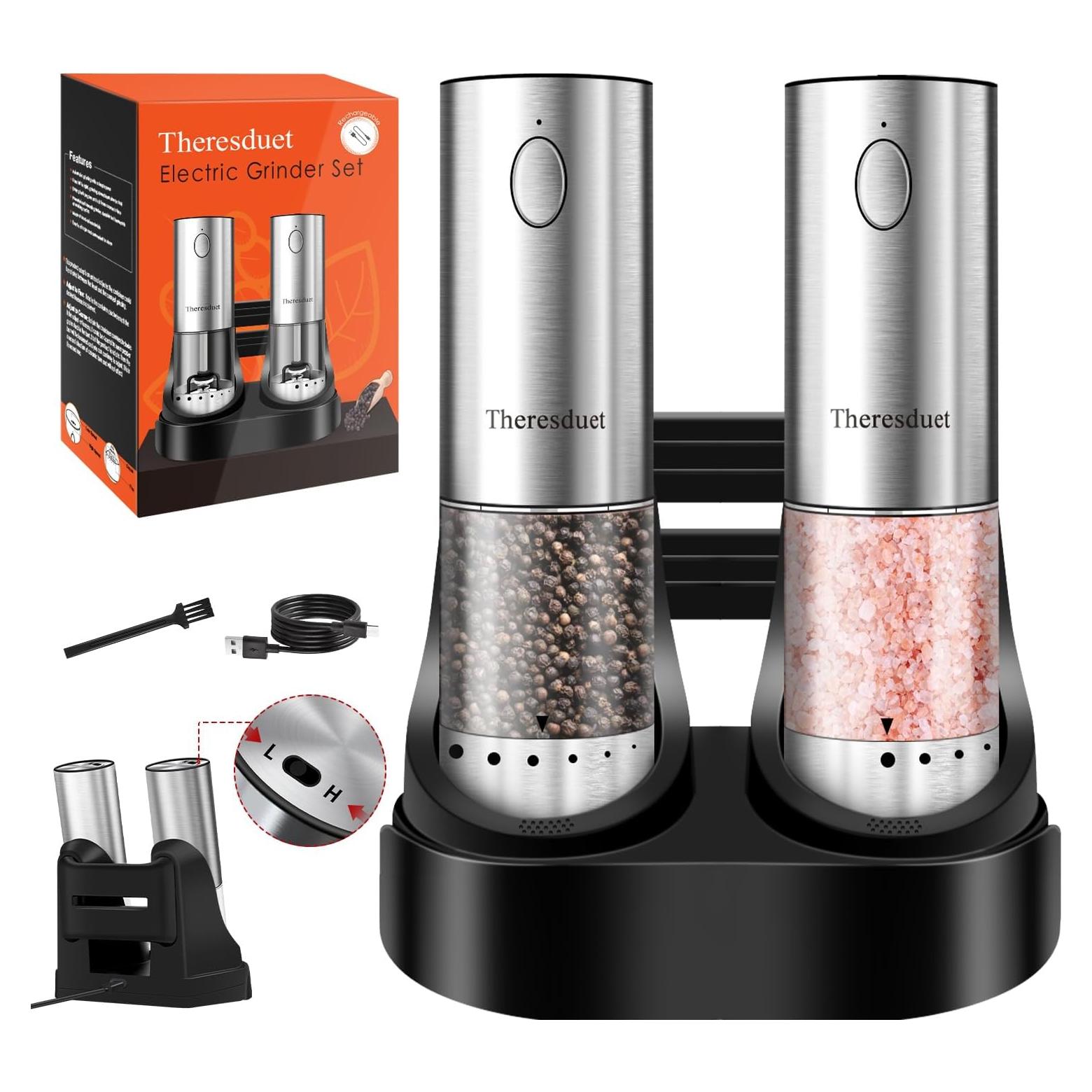 Juego de Molinillos Eléctricos de Sal y Pimienta Theresduet