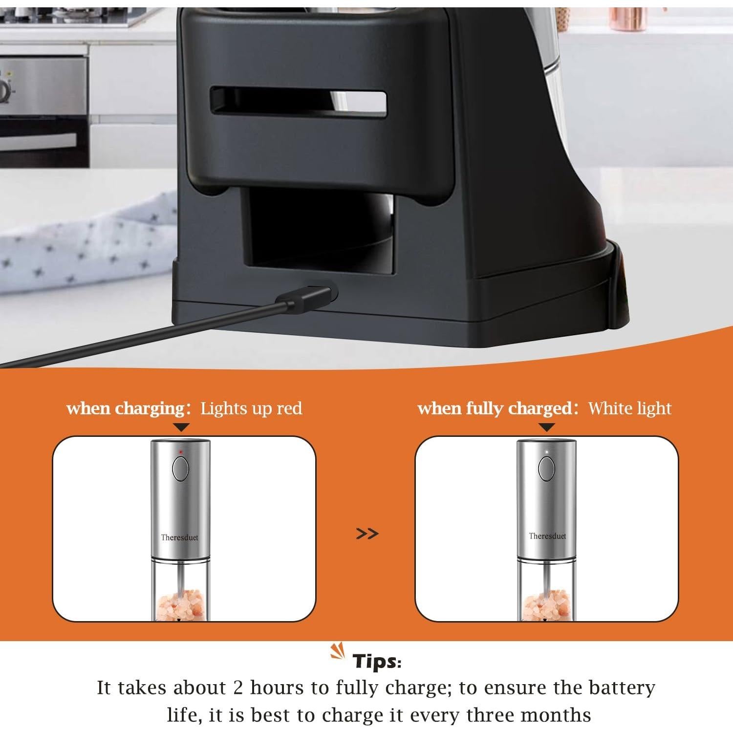 Juego de Molinillos Eléctricos de Sal y Pimienta Theresduet