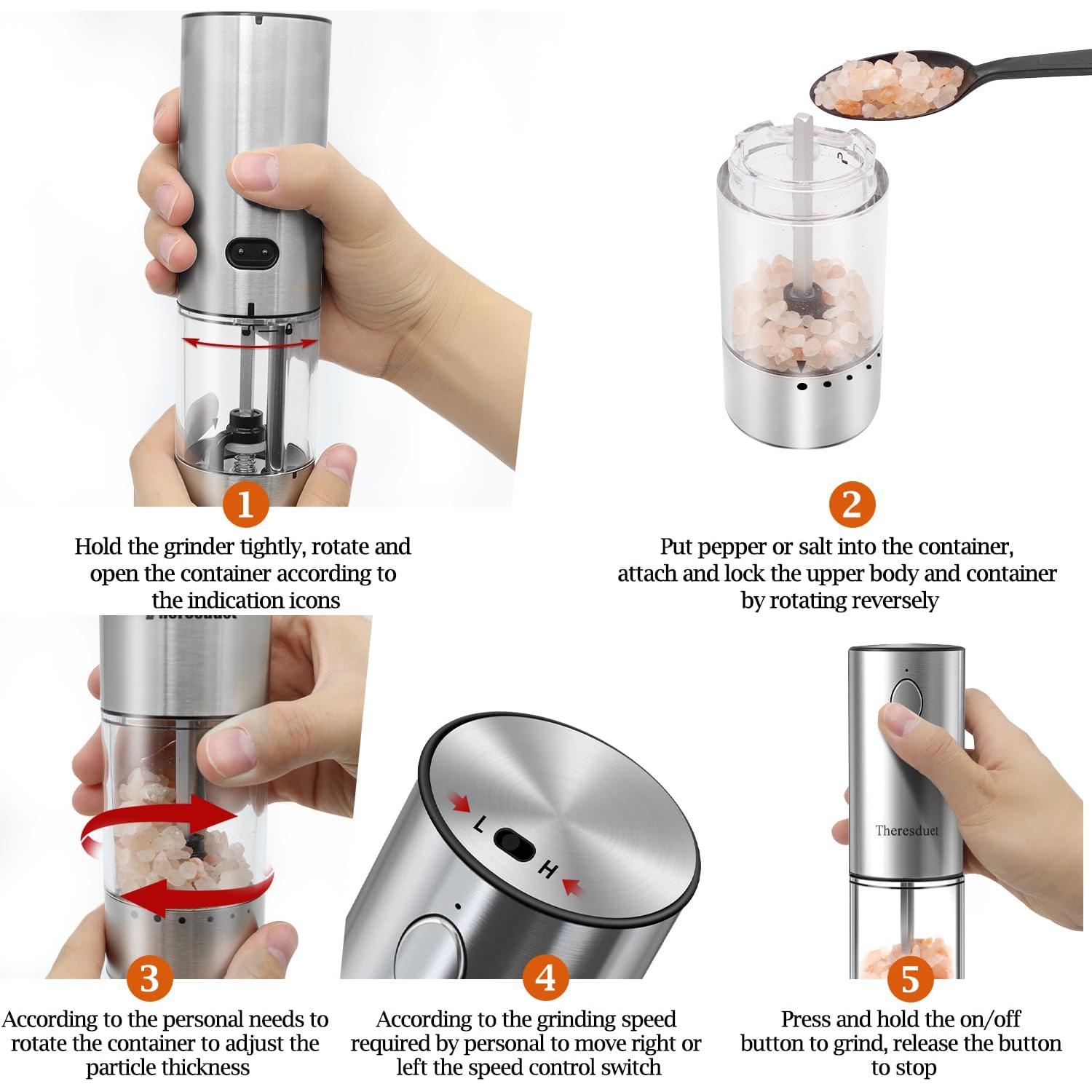 Juego de Molinillos Eléctricos de Sal y Pimienta Theresduet