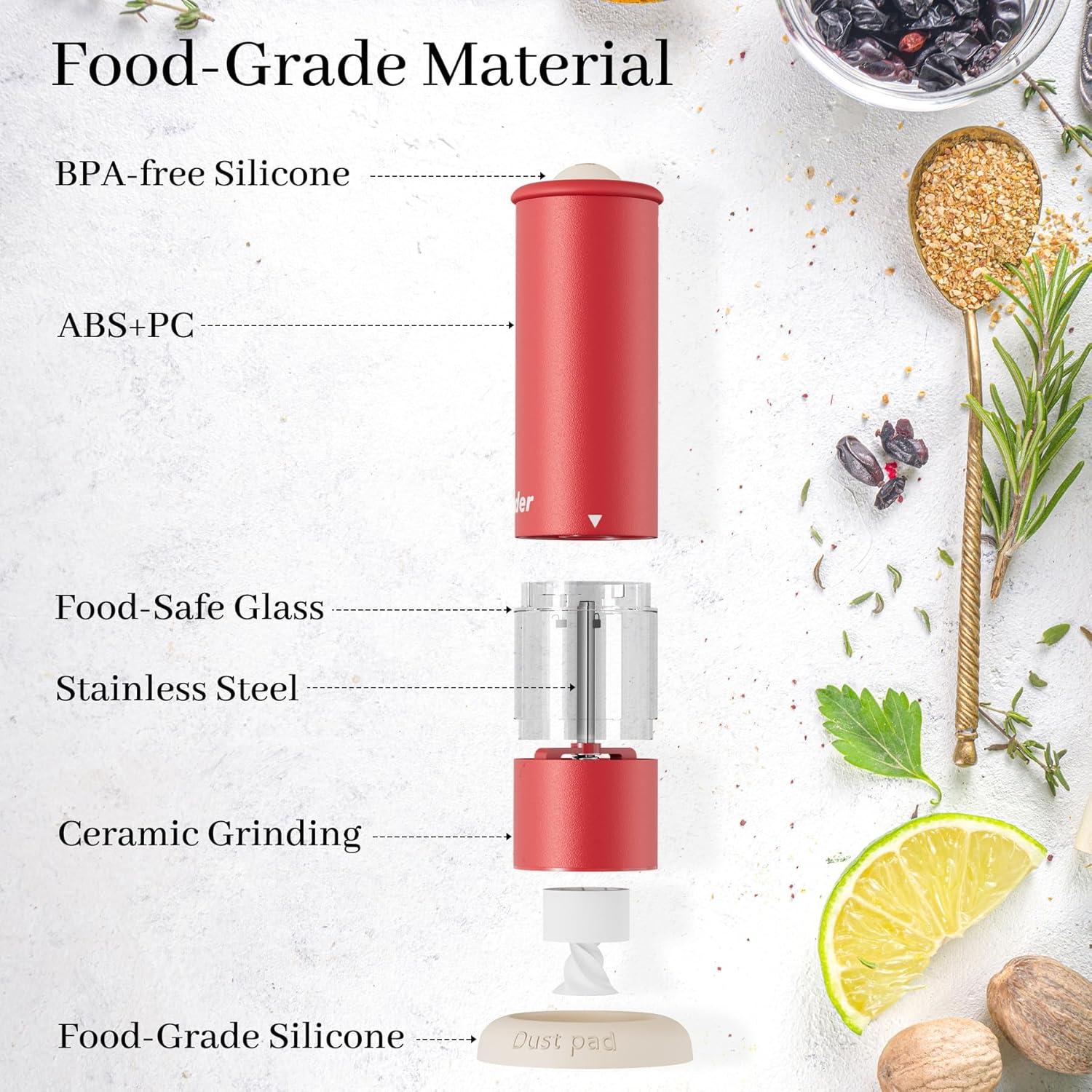 Juego de Molinillos Eléctricos de Sal y Pimienta DGINGEFATY