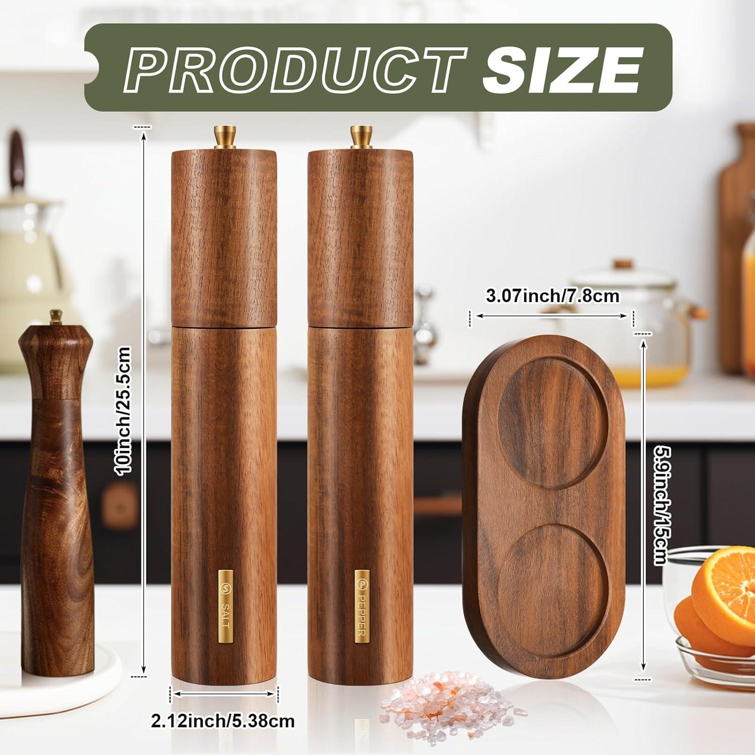 Juego de Molinillos de Sal y Pimienta LOYIM 25.4 cm Madera Acacia