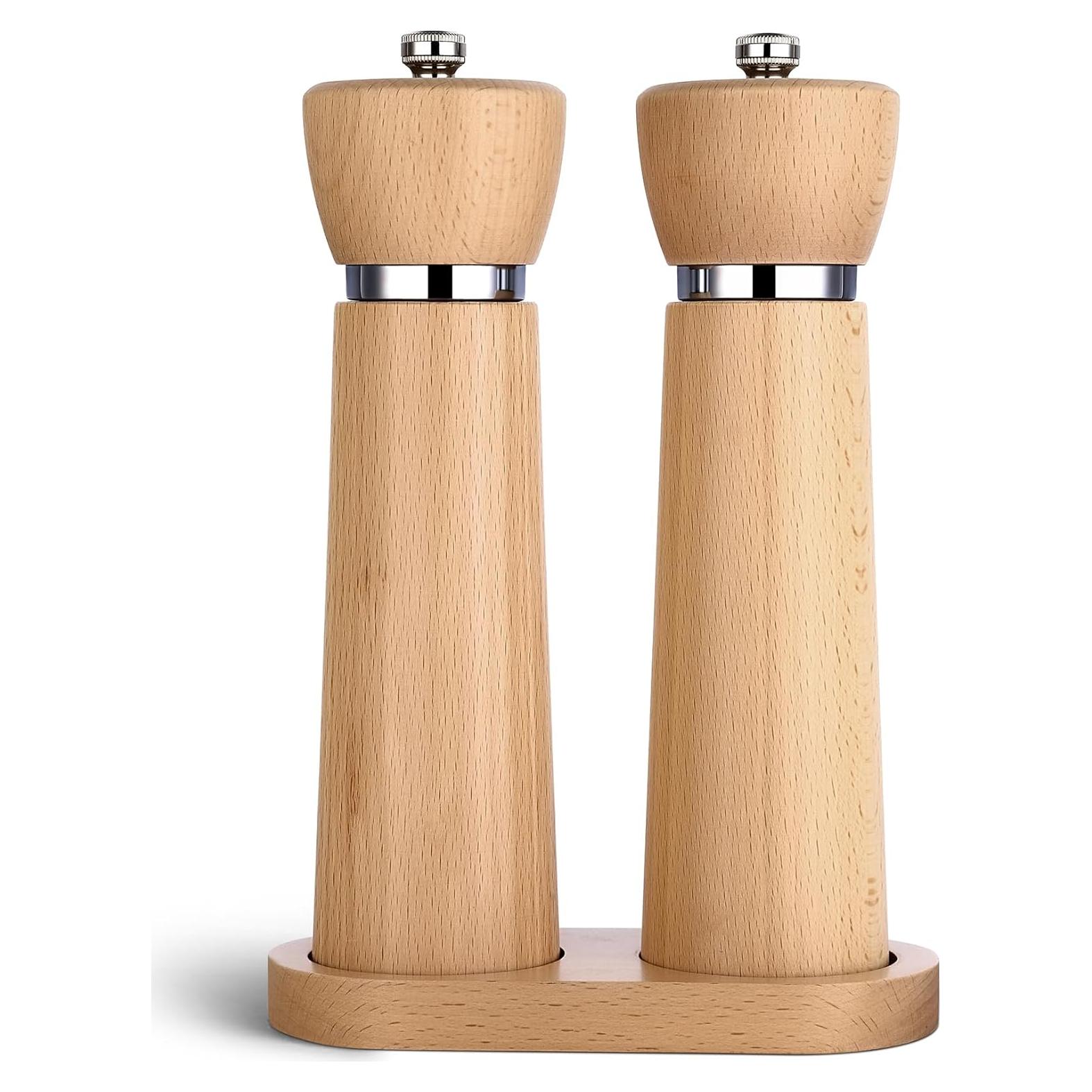 Juego de Molinillos de Sal y Pimienta TLYSXPRO Madera Haya 21 cm
