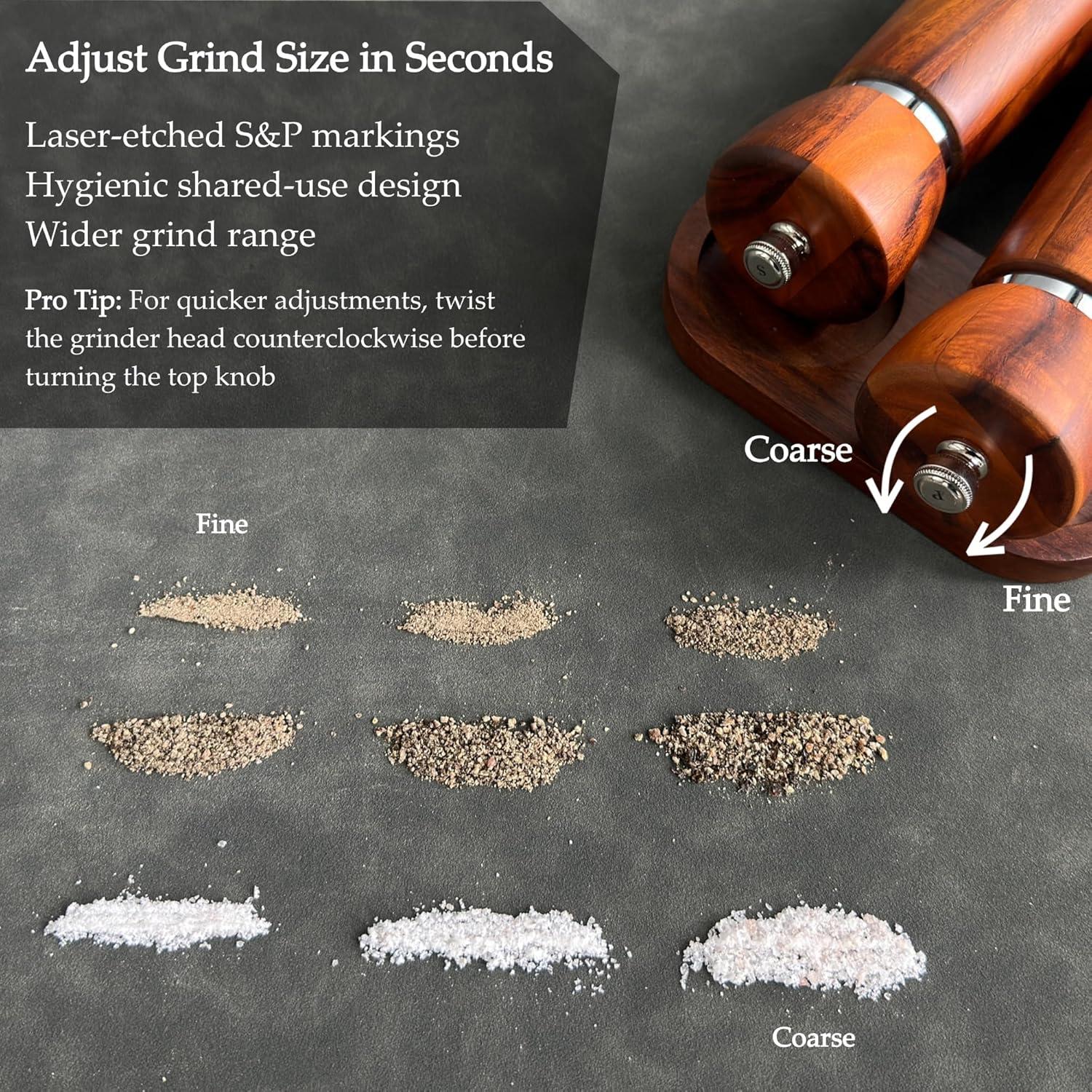 Juego de Molinillos de Sal y Pimienta TLYSXPRO Madera Haya 21 cm