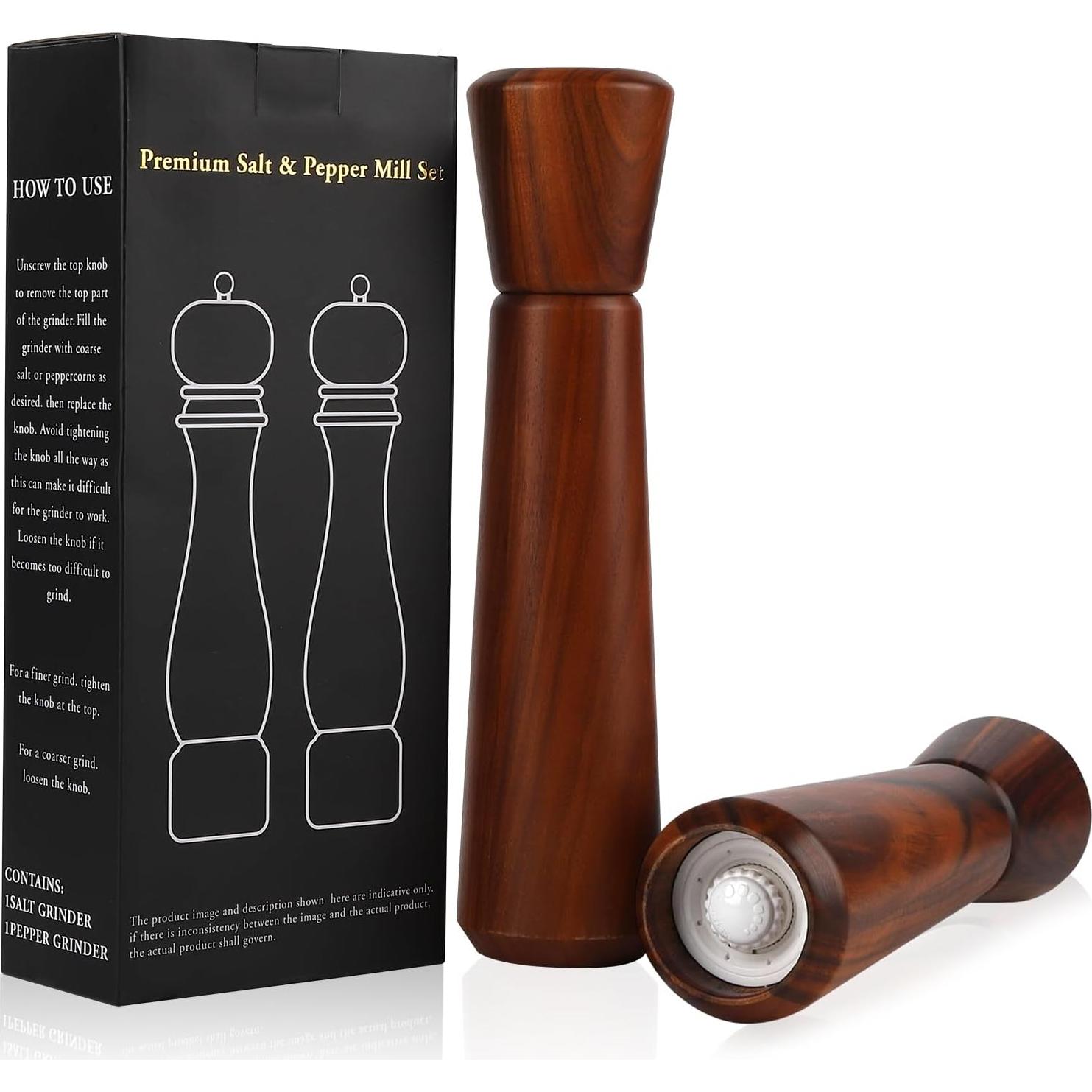 Juego de Molinillos de Sal y Pimienta UNIOVC Madera 2-Pack