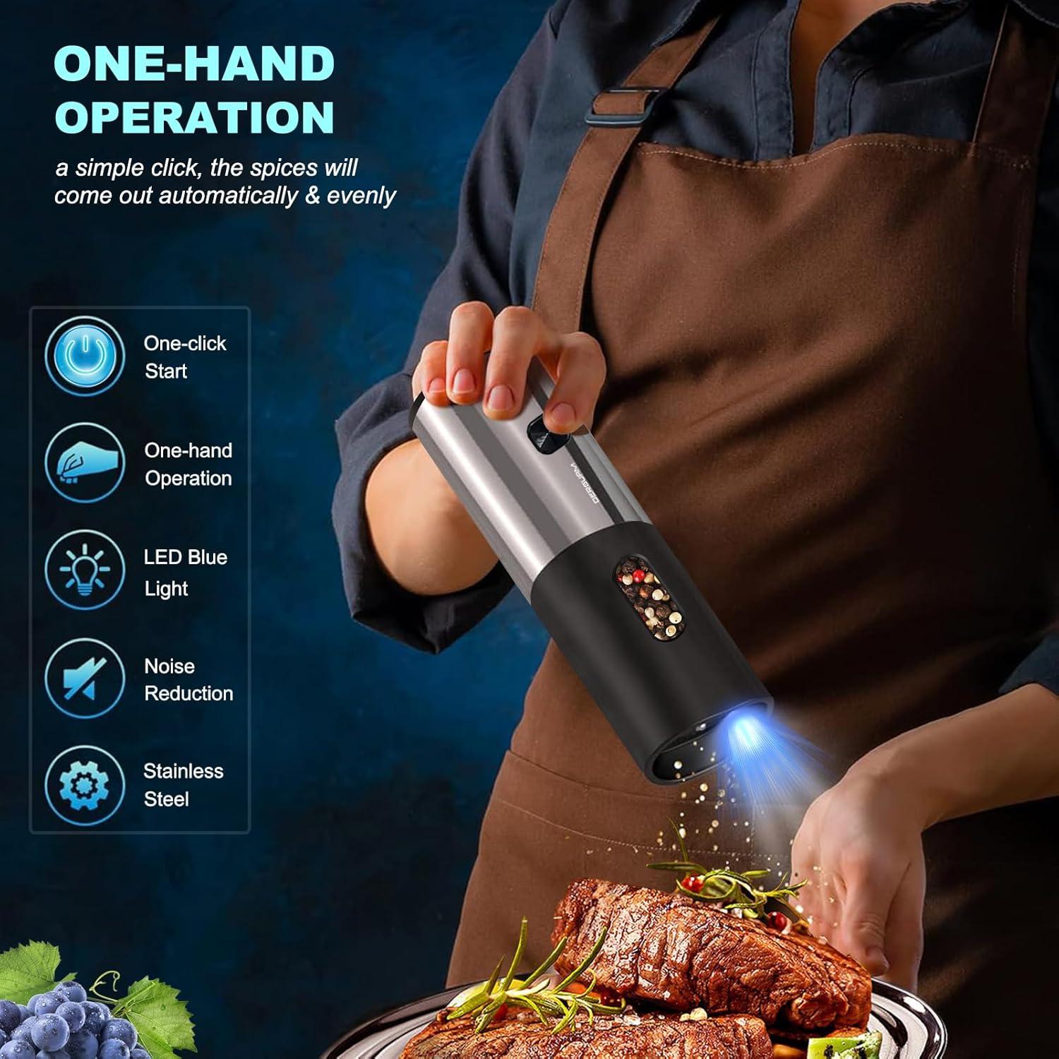 Juego de Molinillos Eléctricos Recargables DERGUAM con Luz LED