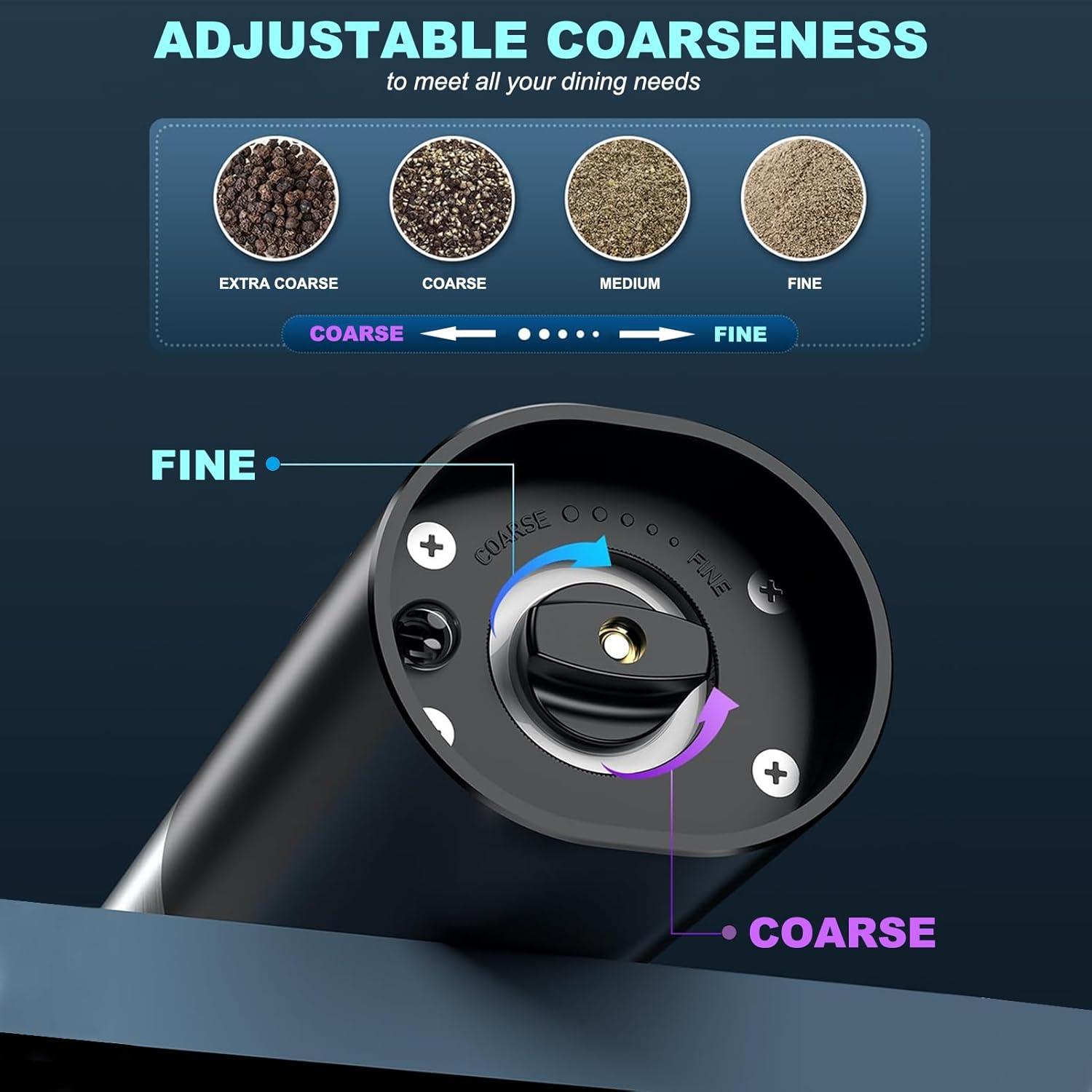 Juego de Molinillos Eléctricos Recargables DERGUAM con Luz LED