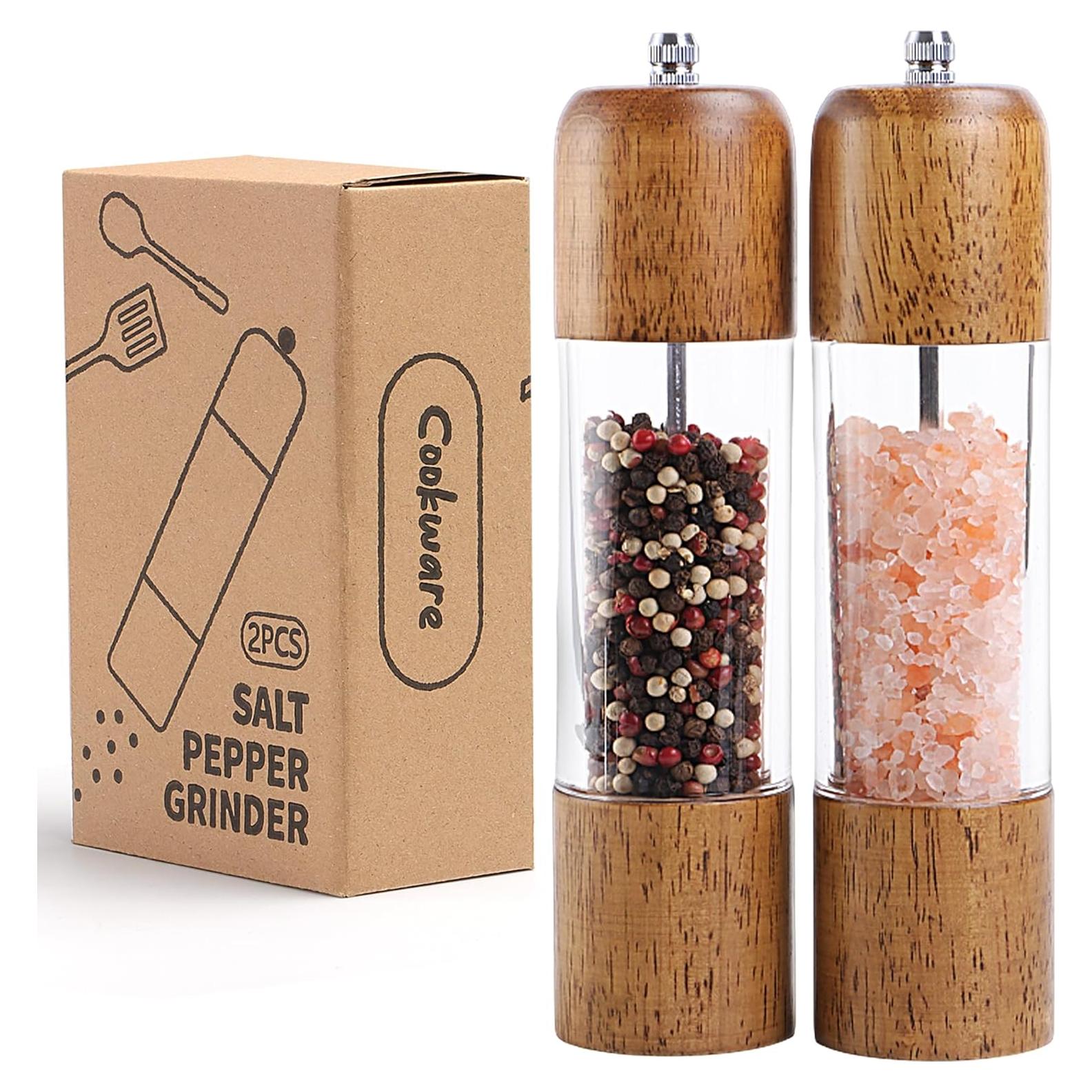 Juego de Molinillos de Sal y Pimienta M JINGMEI 20 cm Madera Roble