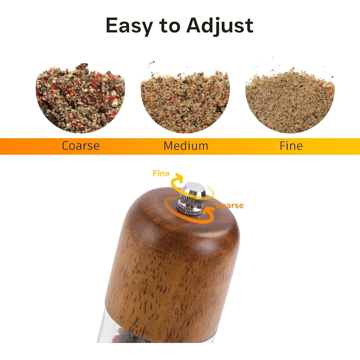 Juego de Molinillos de Sal y Pimienta M JINGMEI 20 cm Madera Roble