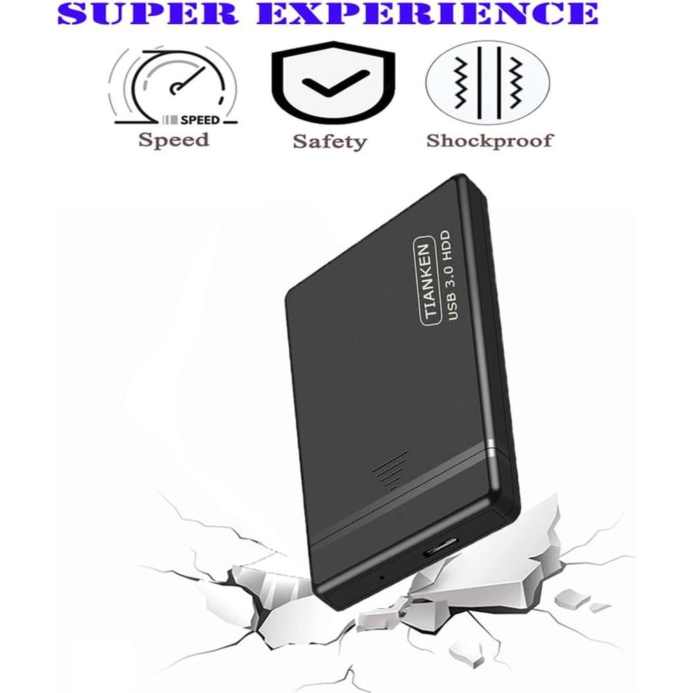 Disco Duro Externo Tianken 750GB USB 3.0 Portátil Negro