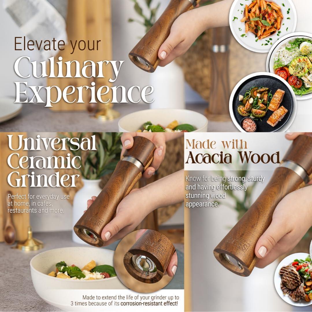 Juego de Molinillos de Sal y Pimienta WOODYBITES 20.32 cm