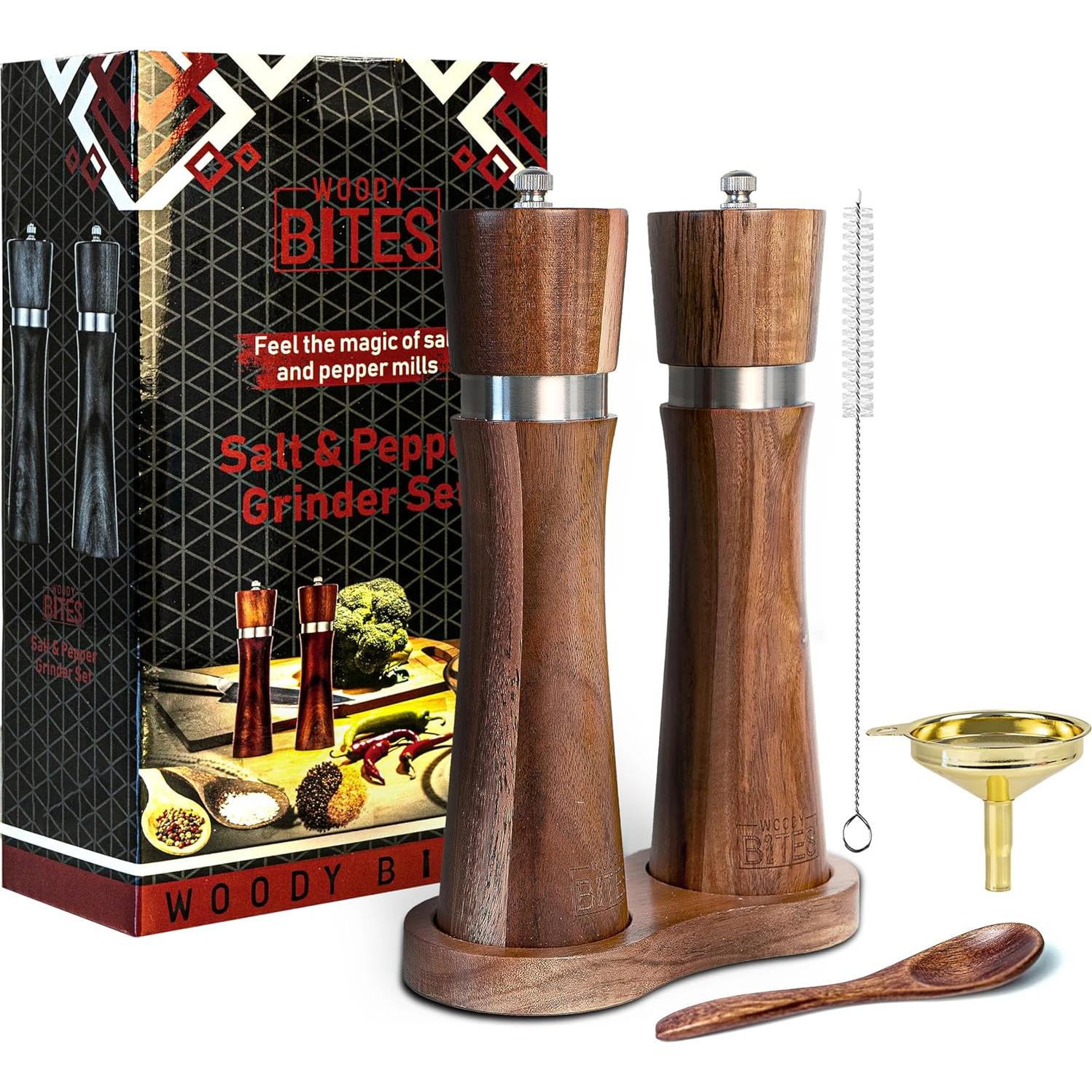 Juego de Molinillos de Sal y Pimienta WOODYBITES 20.32 cm