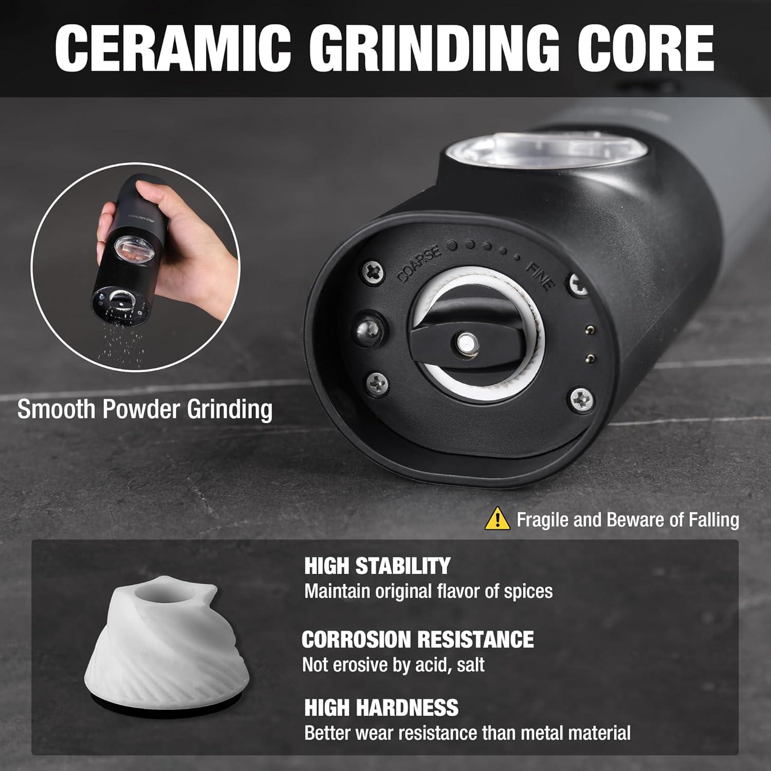 Juego de Molinillos Eléctricos de Sal y Pimienta HAUSHOF 2 Piezas