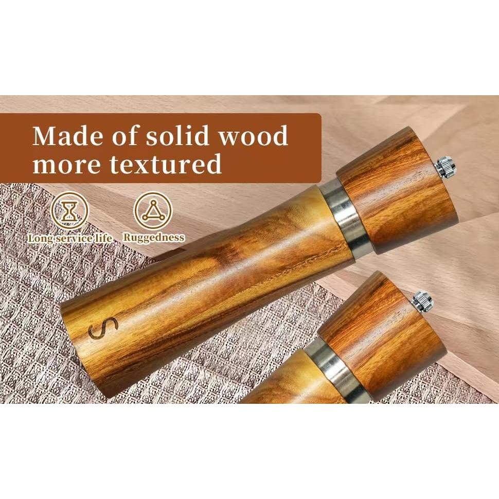 Juego de Molinillos de Sal y Pimienta Han&field 20 cm Madera Acacia