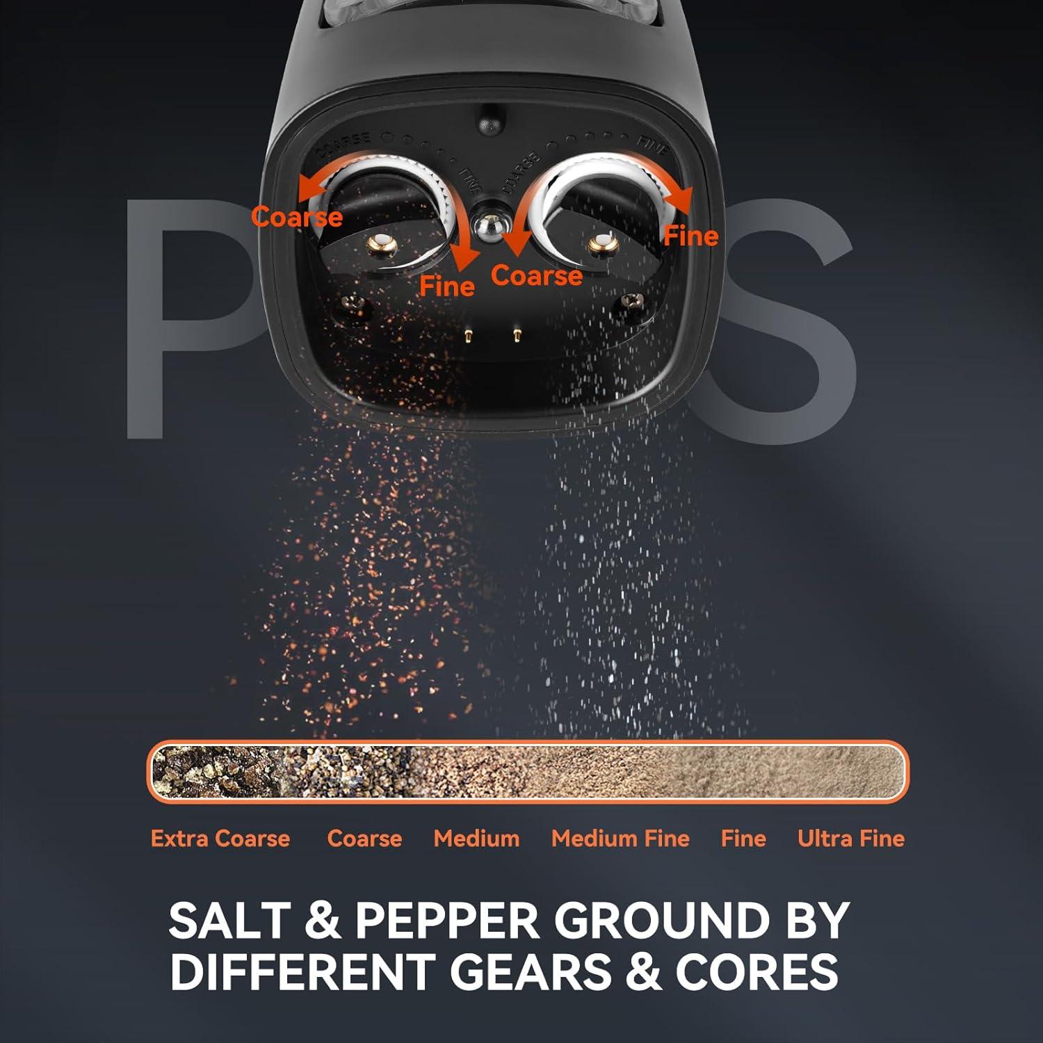 Molinillo Eléctrico 2 en 1 MOVNO para Sal y Pimienta 150ml