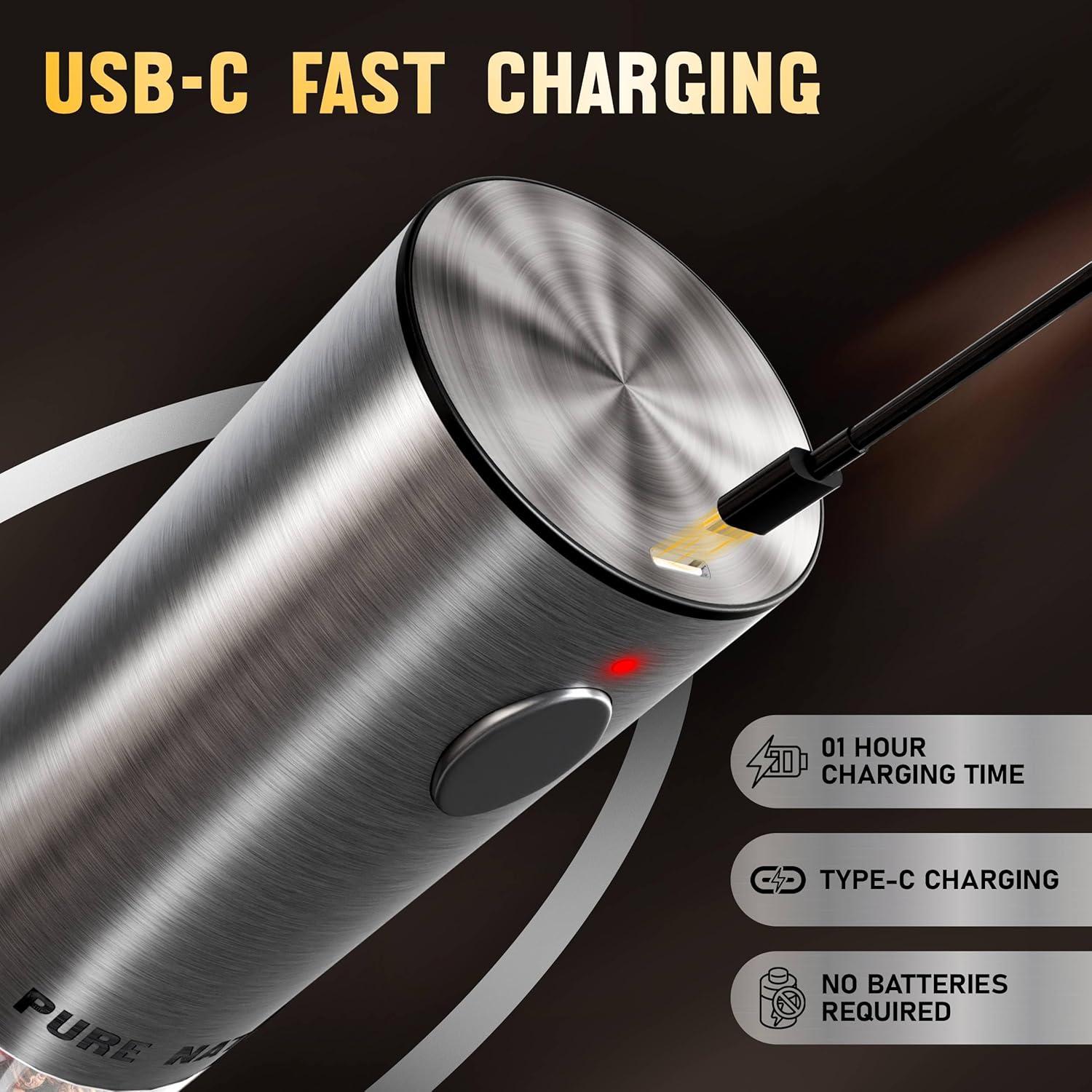 Juego de Molinillos de Sal y Pimienta Pure Nature Recargable