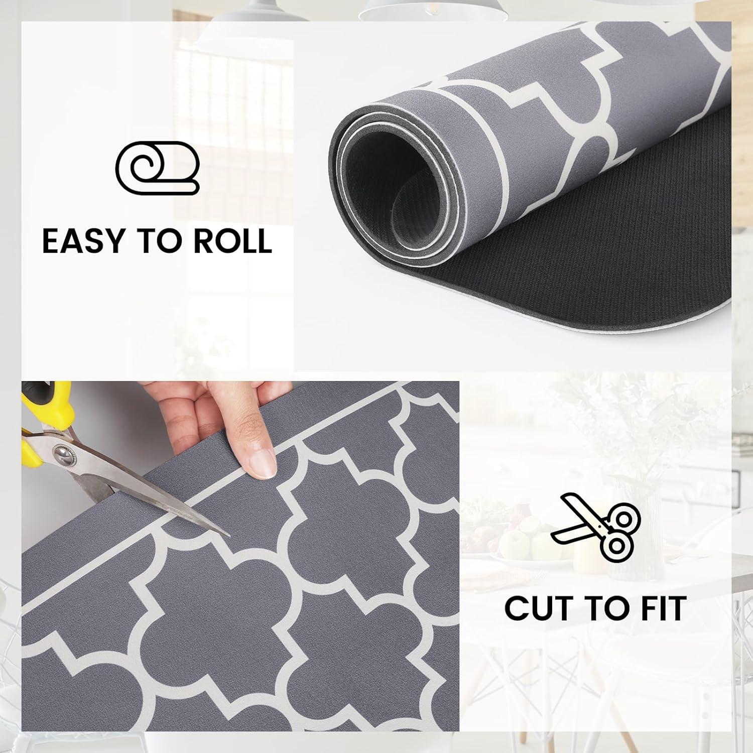 WISELIFE Alfombrilla para Secar Platos 46x38cm Gris Elegante