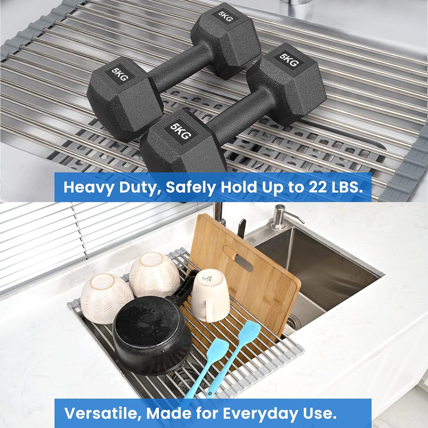 Escurridor de Platos Plegable Romise 22"x13.8" Acero Inoxidable