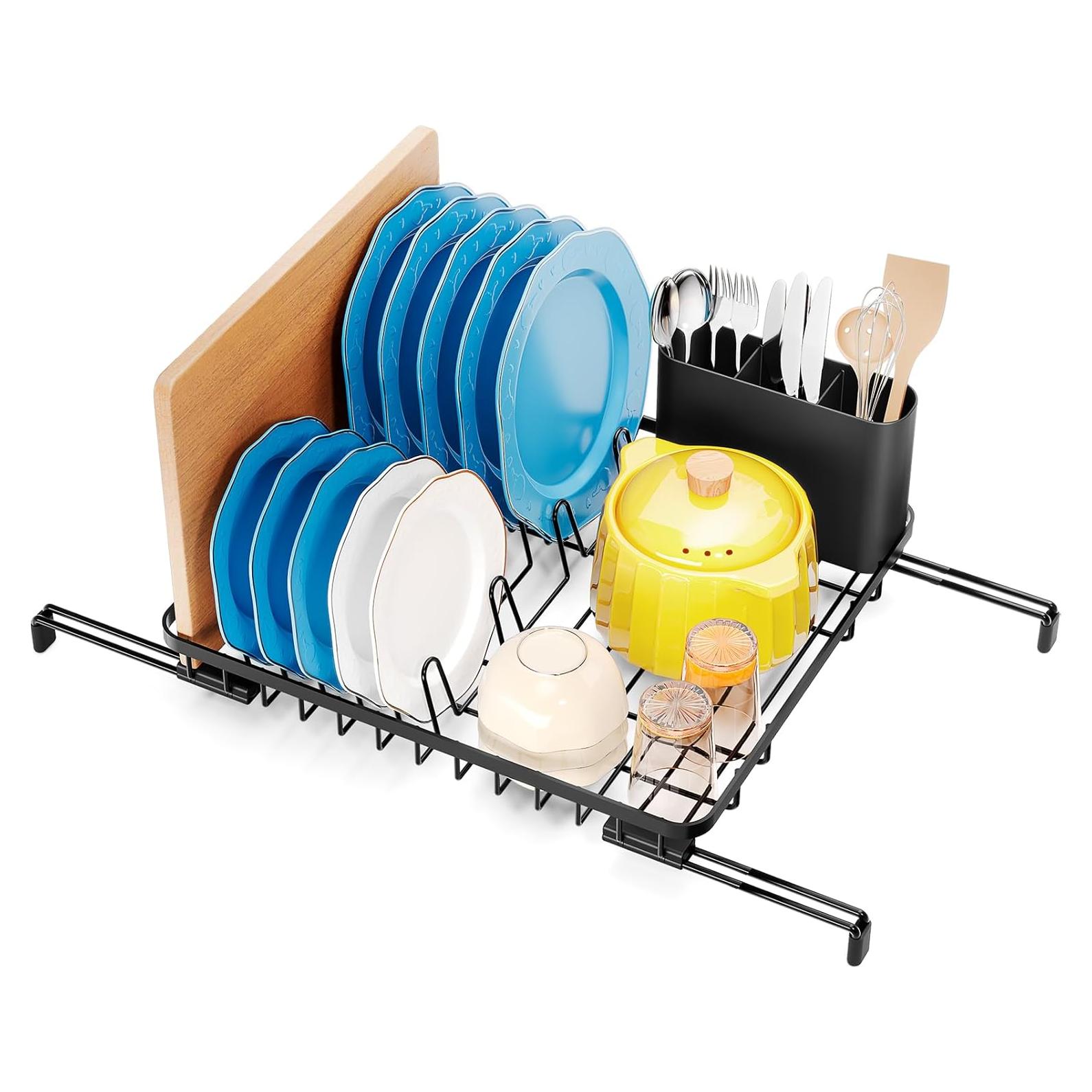 Escurridor de Platos Urackify Ajustable Negro 33x37cm