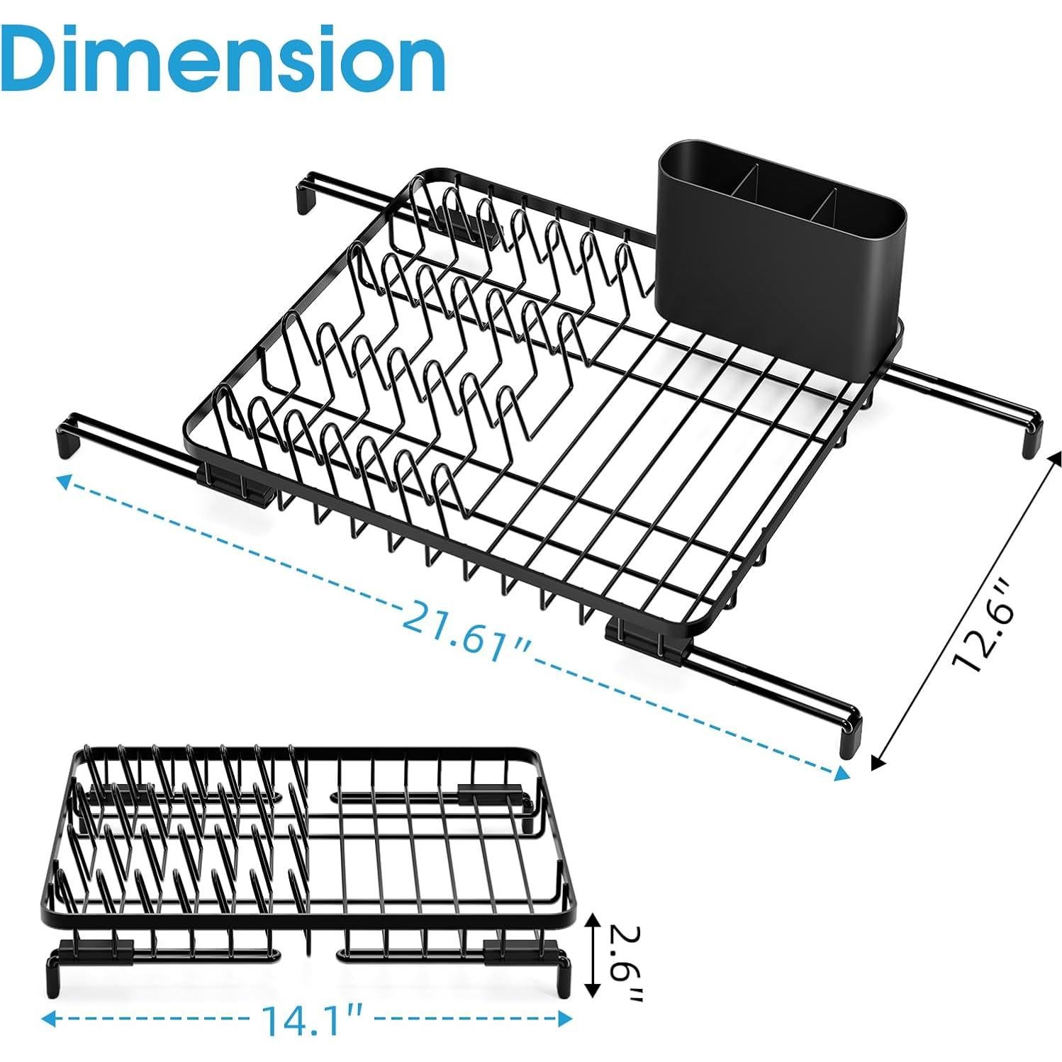 Escurridor de Platos Urackify Ajustable Negro 33x37cm