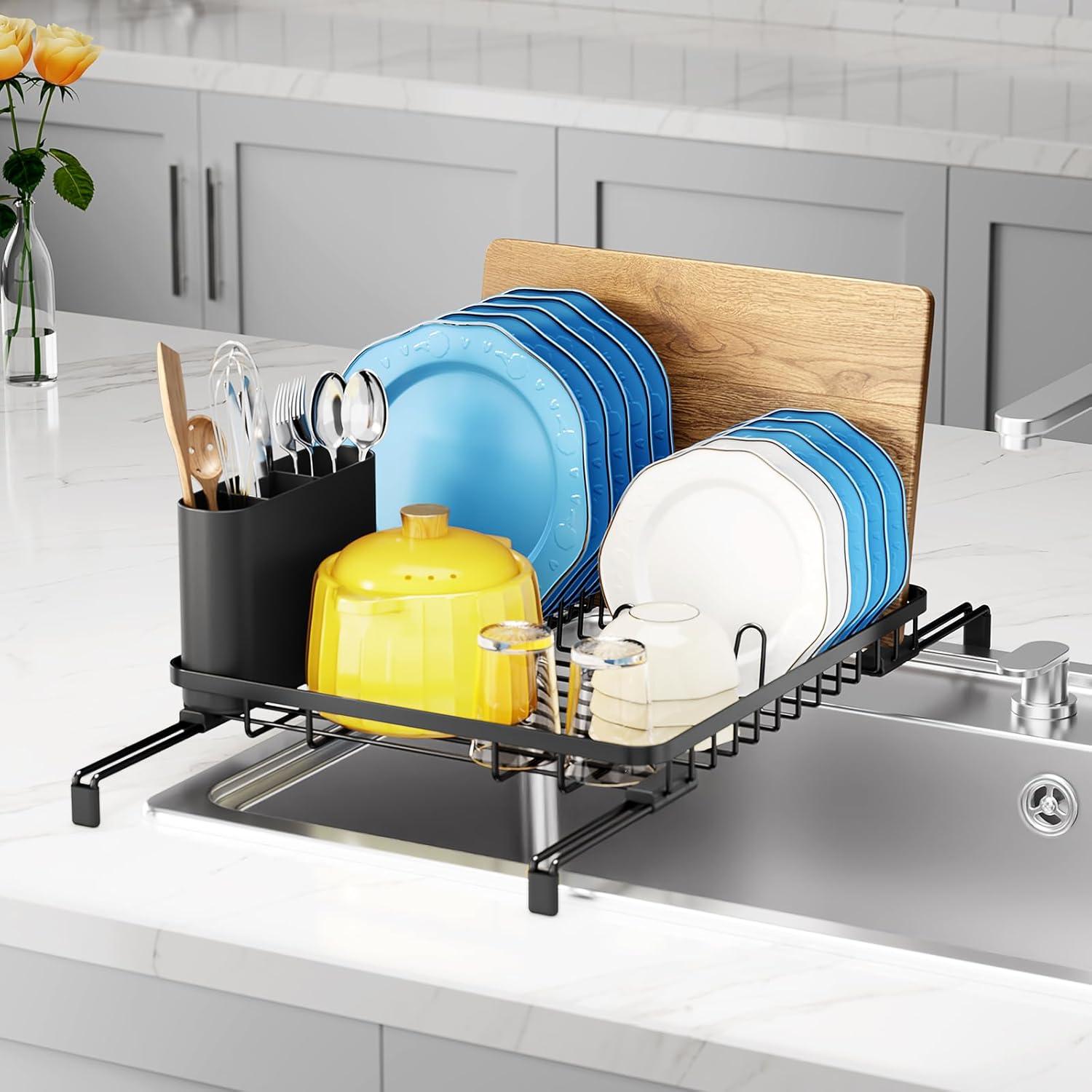 Escurridor de Platos Urackify Ajustable Negro 33x37cm