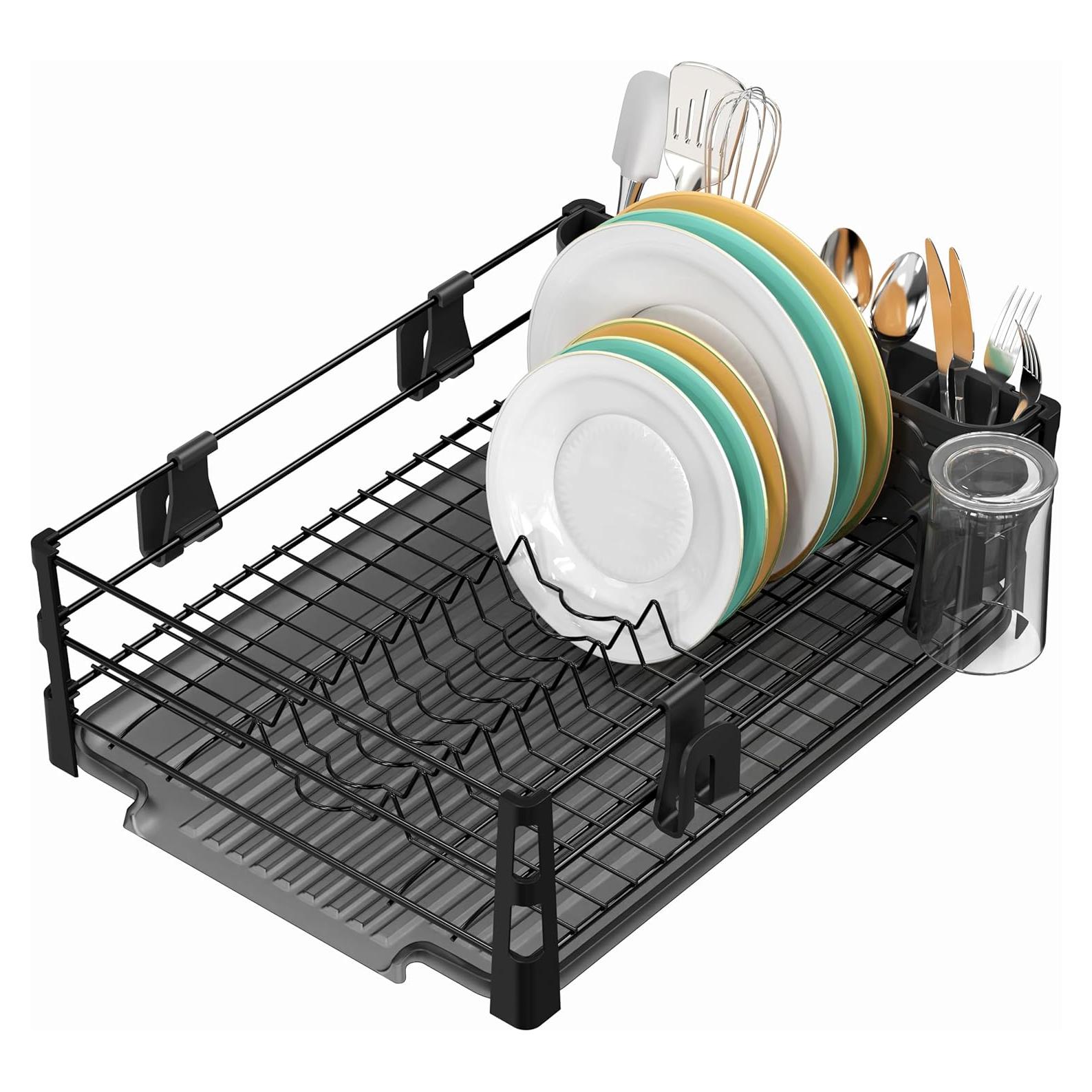 Escurridor de Platos Simple Houseware Metal Negro 43.2x35.6cm