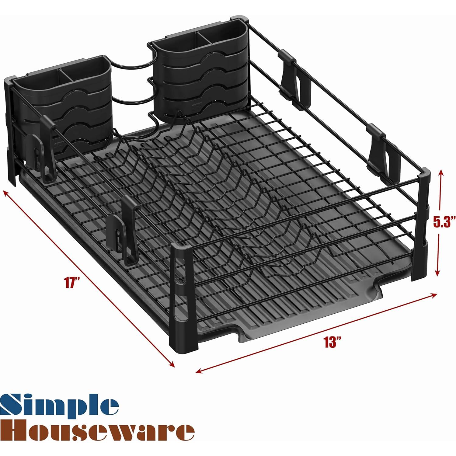 Escurridor de Platos Simple Houseware Metal Negro 43.2x35.6cm