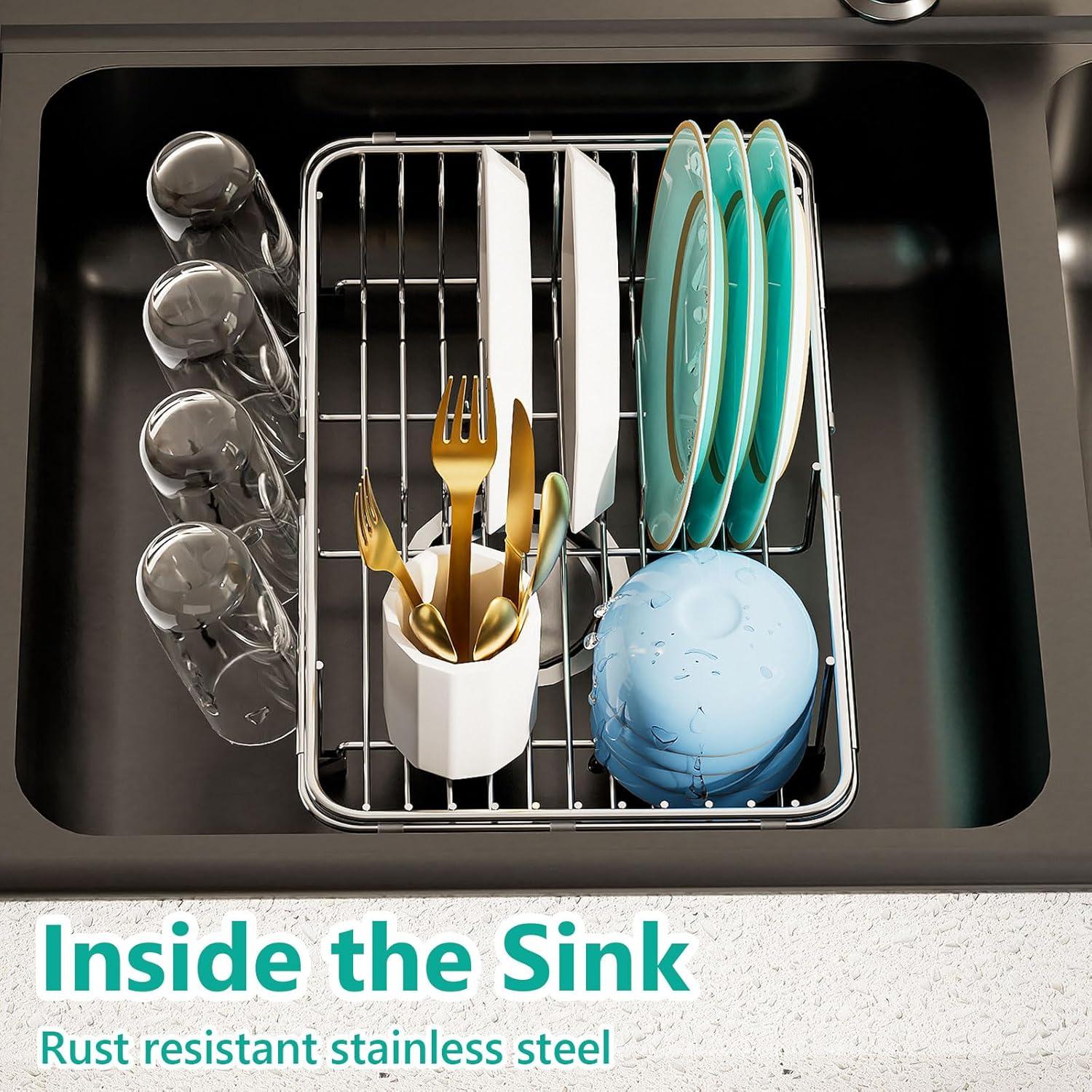 Escurridor de Platos AIDERLY Expandible Acero Inoxidable 41.5 cm