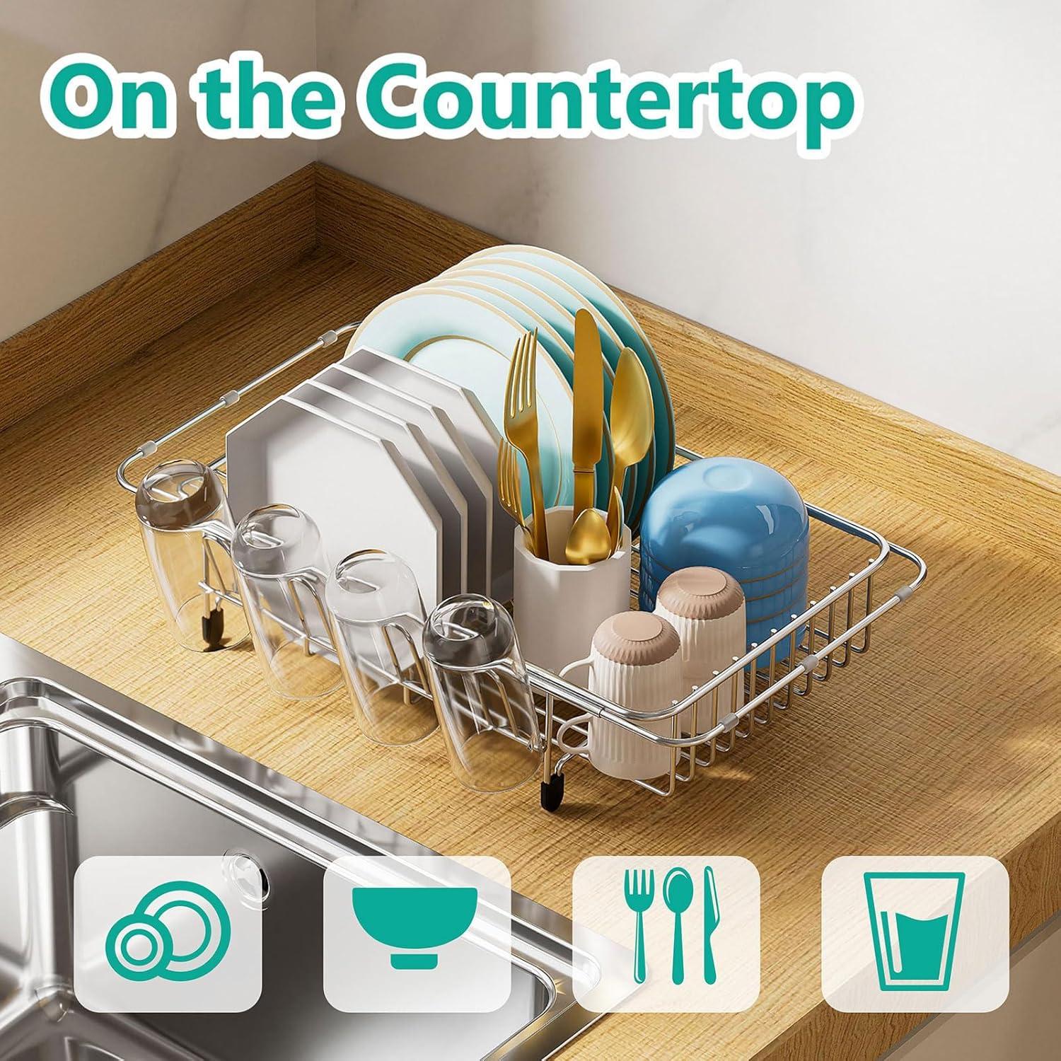 Escurridor de Platos AIDERLY Expandible Acero Inoxidable 41.5 cm