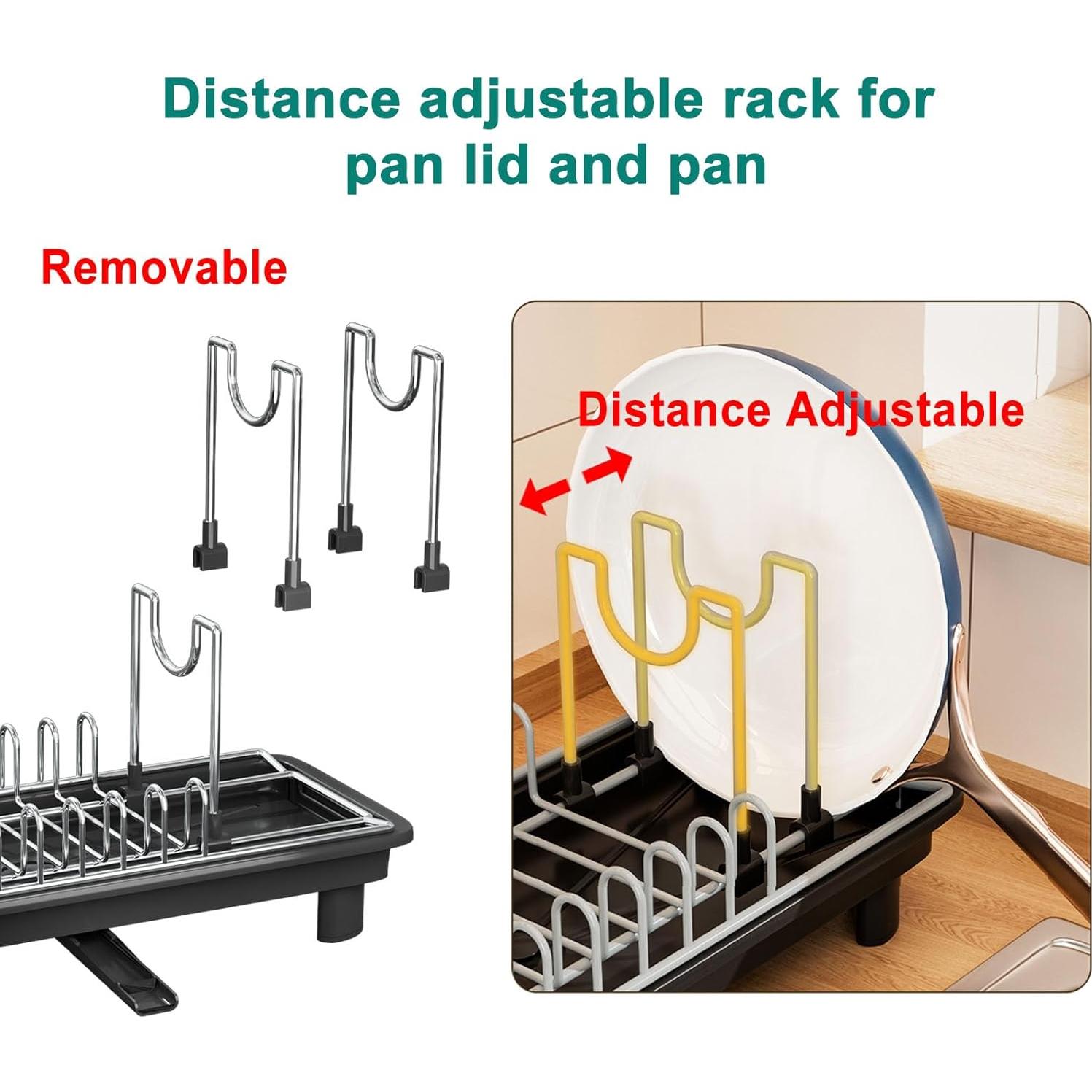 Estante para Secar Platos Junyuan Compacto 1 Nivel Negro