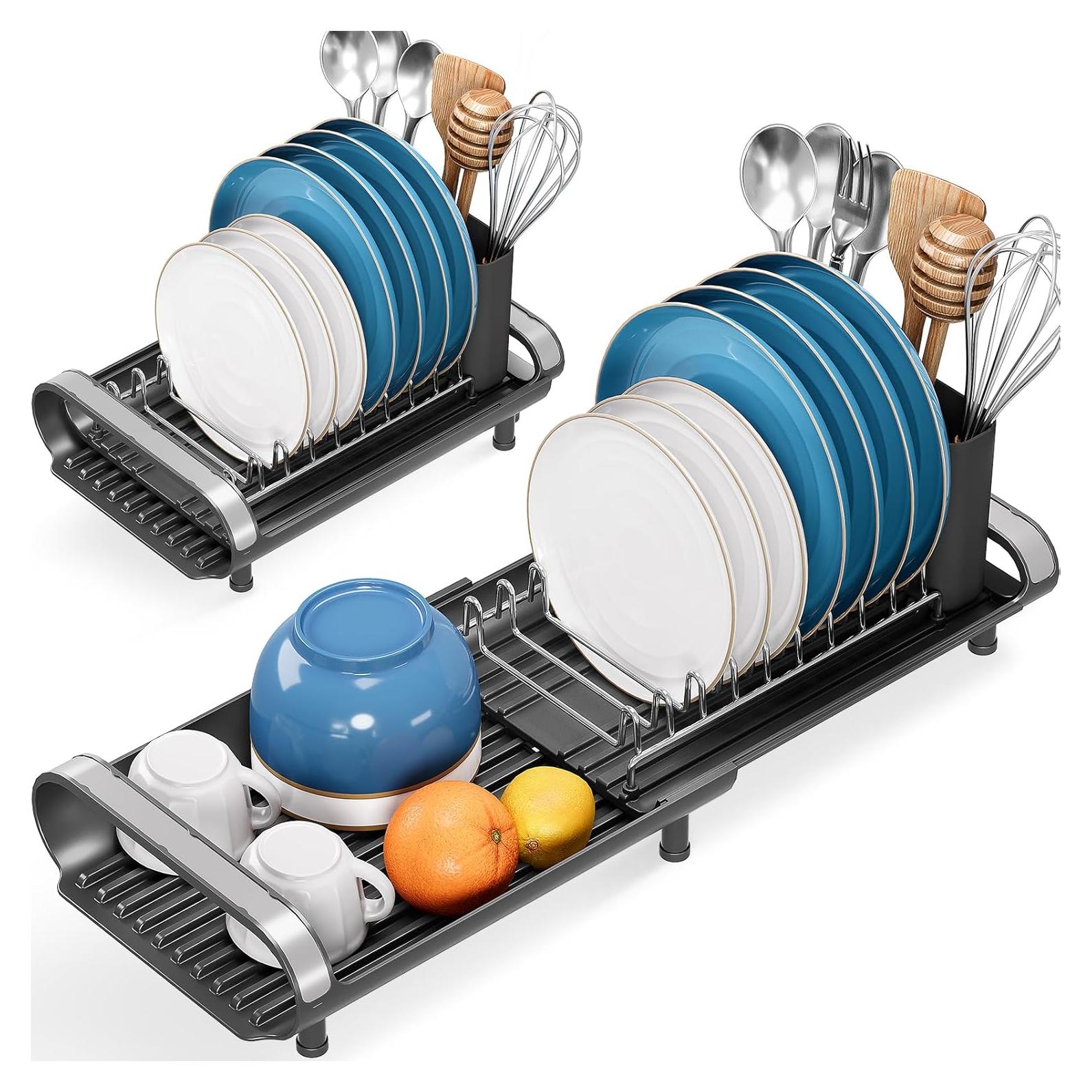 Escurridor de Platos Expandible TOOLF Negro Acero Inoxidable