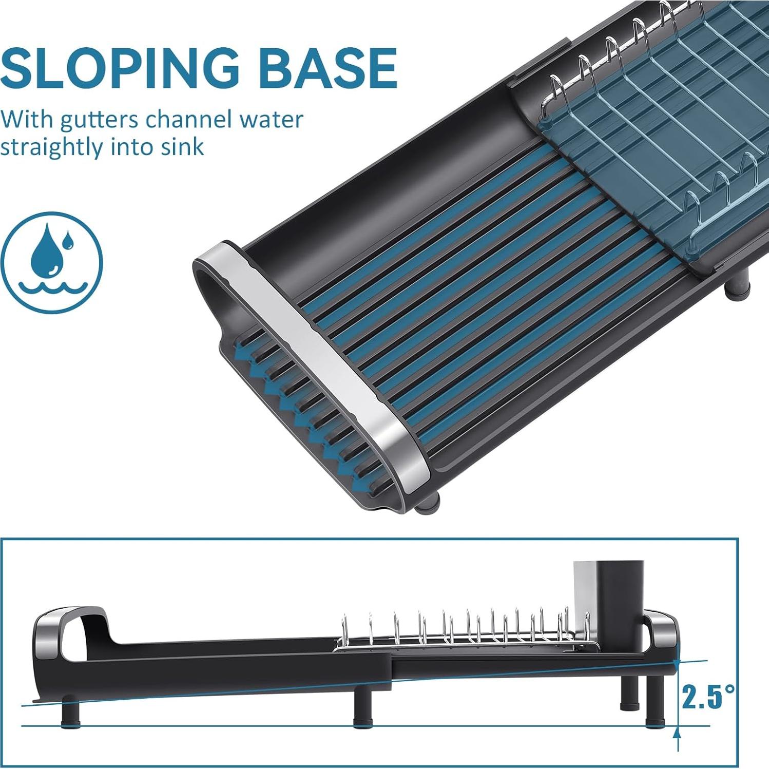 Escurridor de Platos Expandible TOOLF Negro Acero Inoxidable