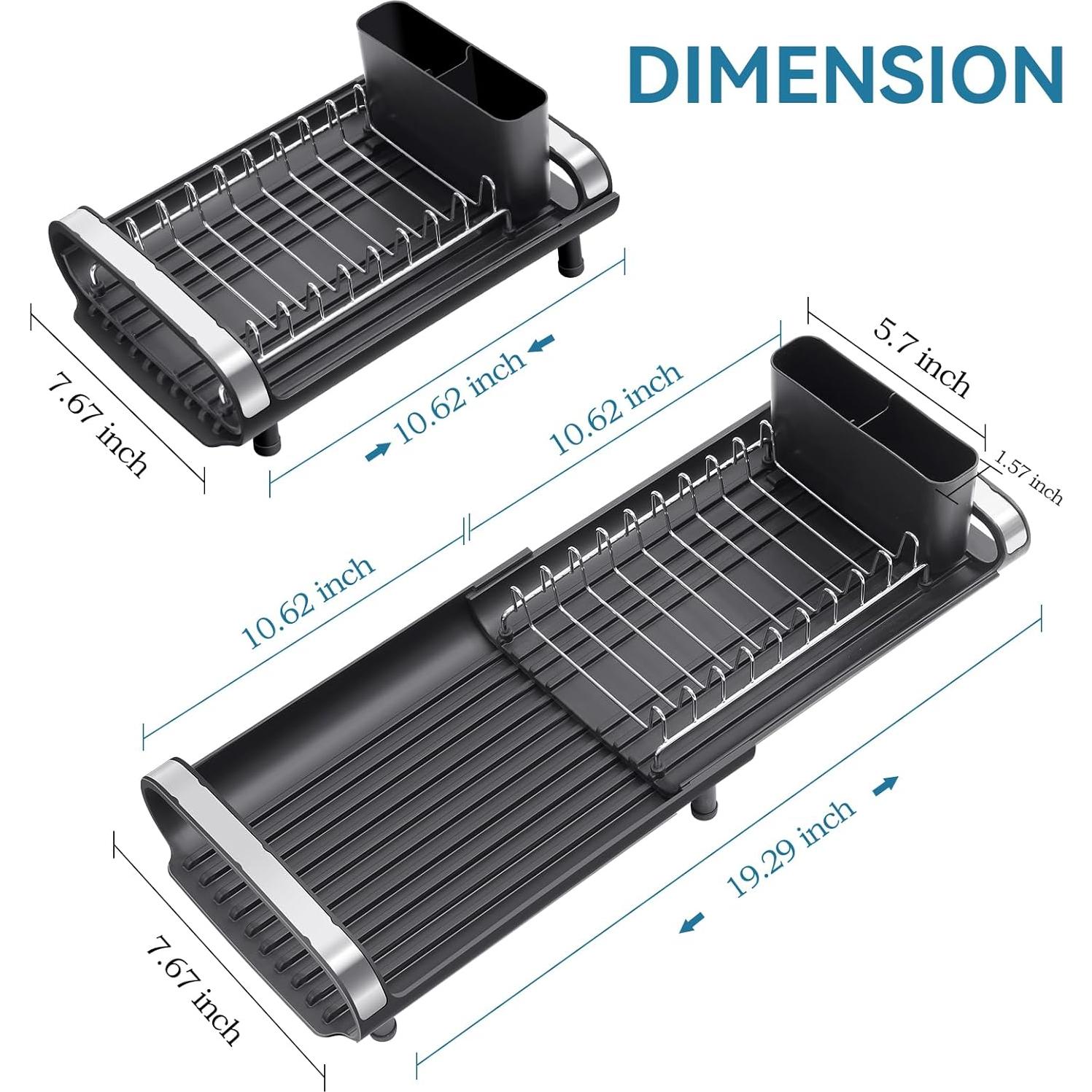 Escurridor de Platos Expandible TOOLF Negro Acero Inoxidable