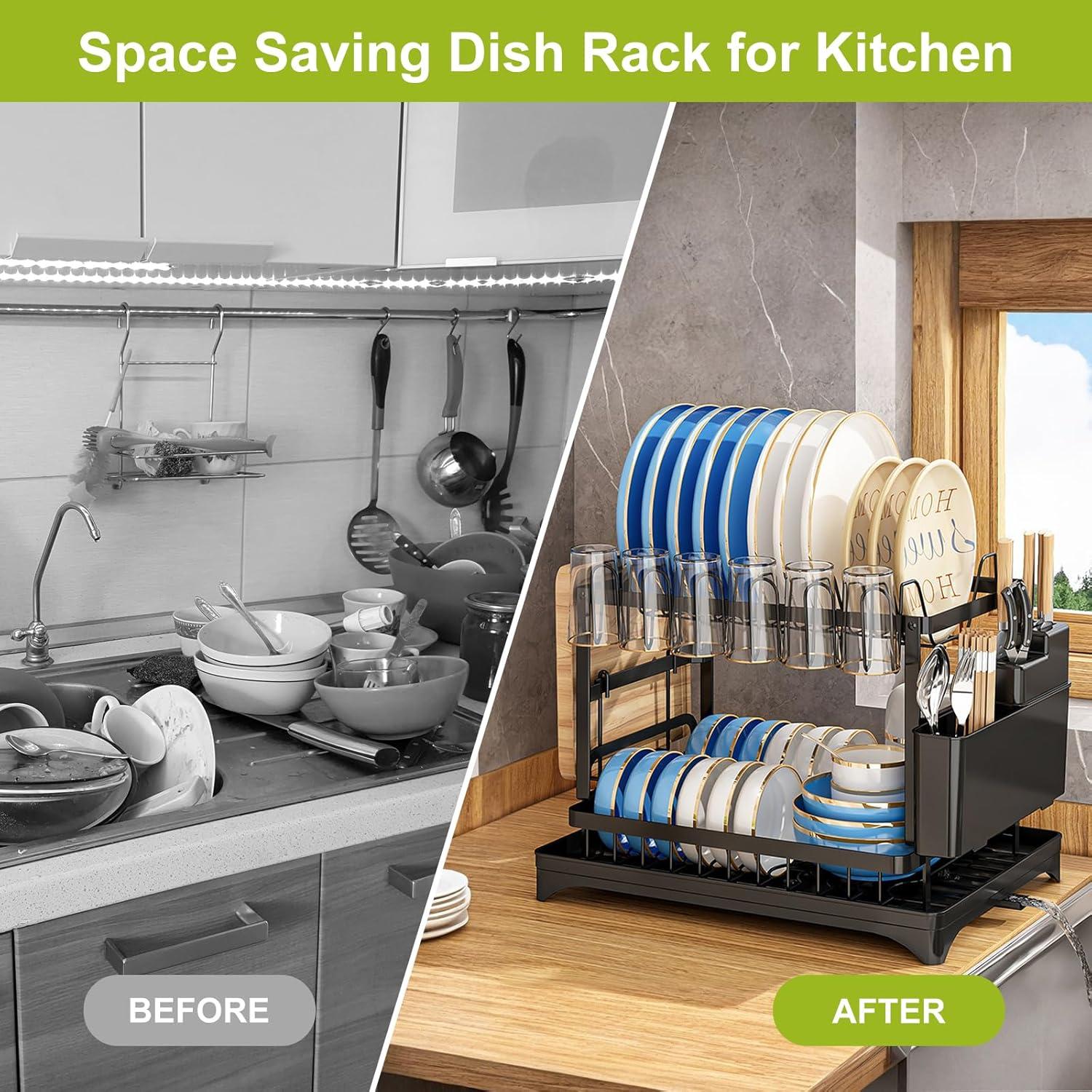 Escurridor de Platos de Acero Inoxidable MHEOMTME 2 Niveles