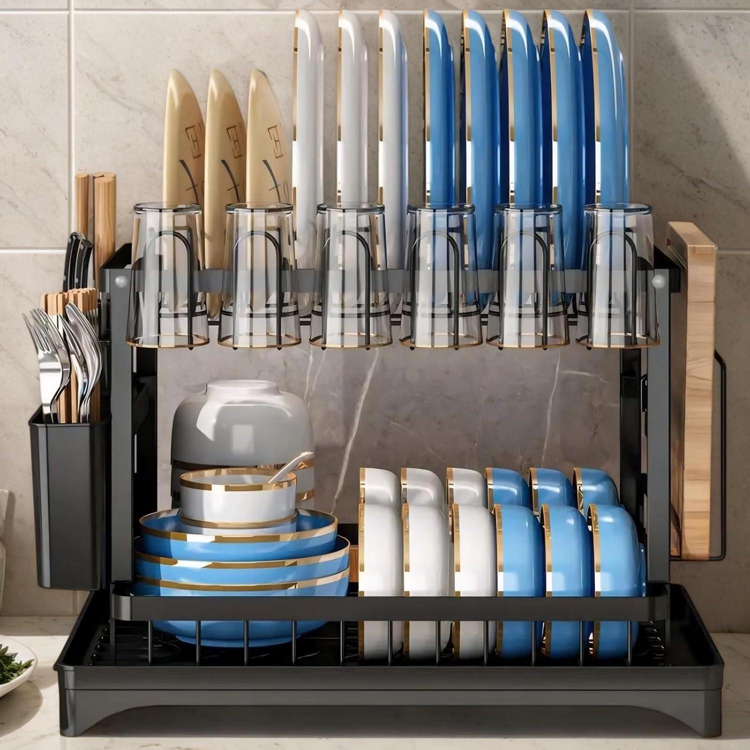 Escurridor de Platos de Acero Inoxidable MHEOMTME 2 Niveles