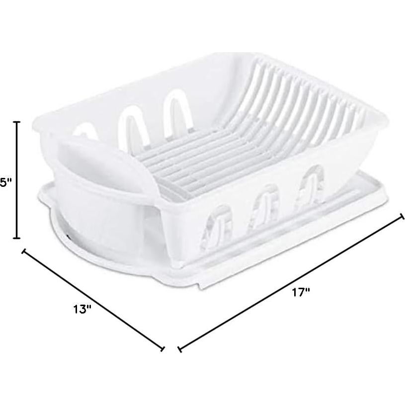 Escurridor de Platos Sterilite 06218006 Blanco con Drenaje