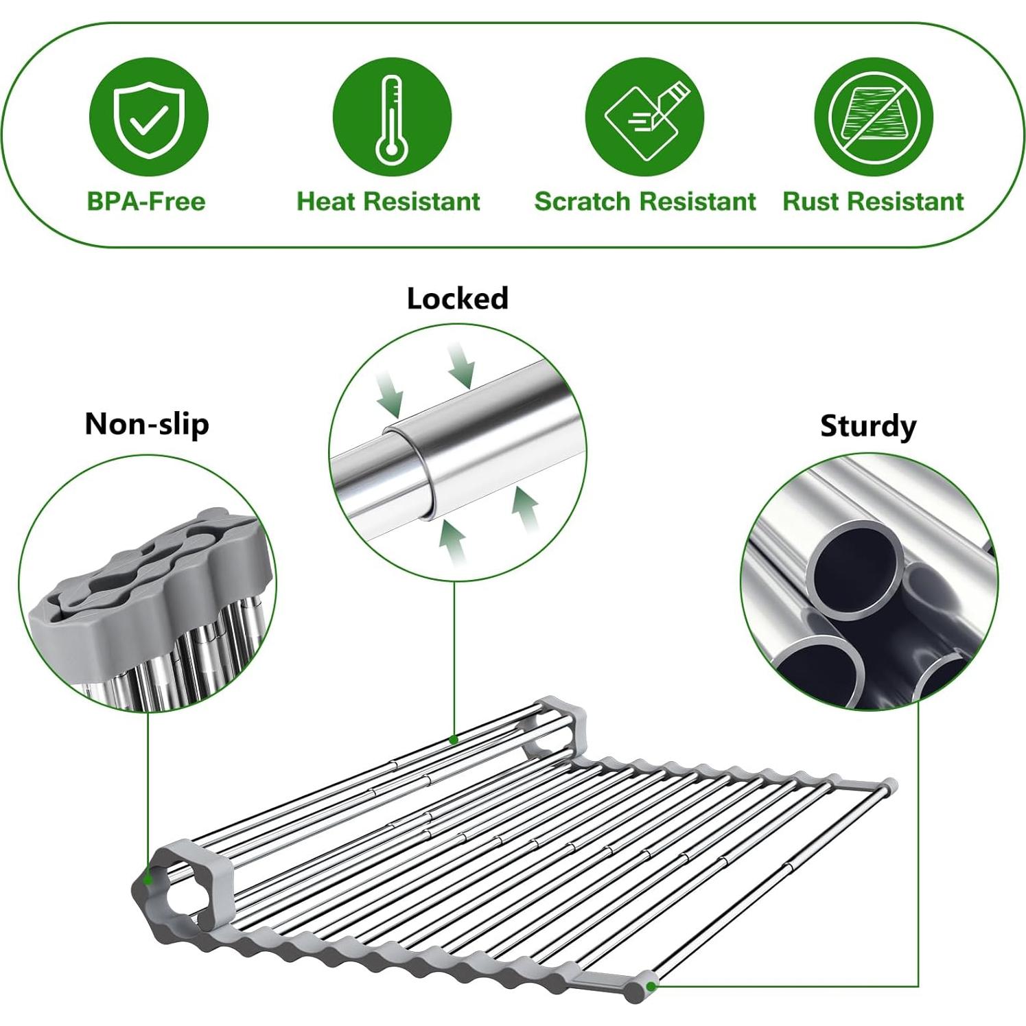 Estante de Secado de Platos Sindax Expandible Acero Inoxidable 60.2 cm