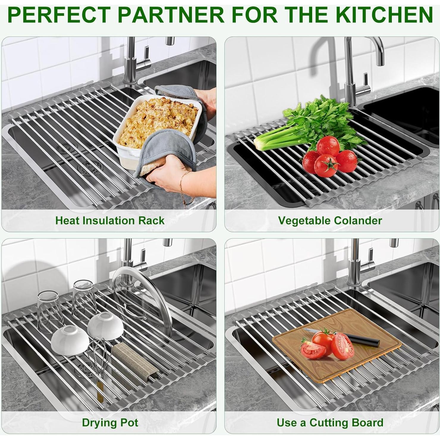 Estante de Secado de Platos Sindax Expandible Acero Inoxidable 60.2 cm