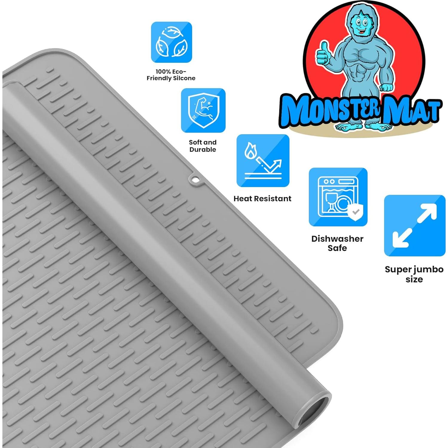 Alfombrilla de Secado de Platos XL Silicona Gris 76.2x61cm