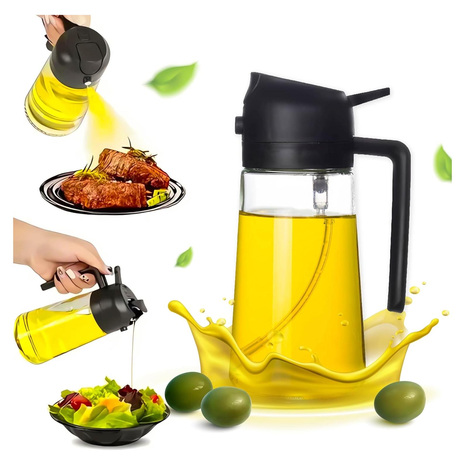 Botella dispensadora de aceite 16oz Genérico vidrio negro